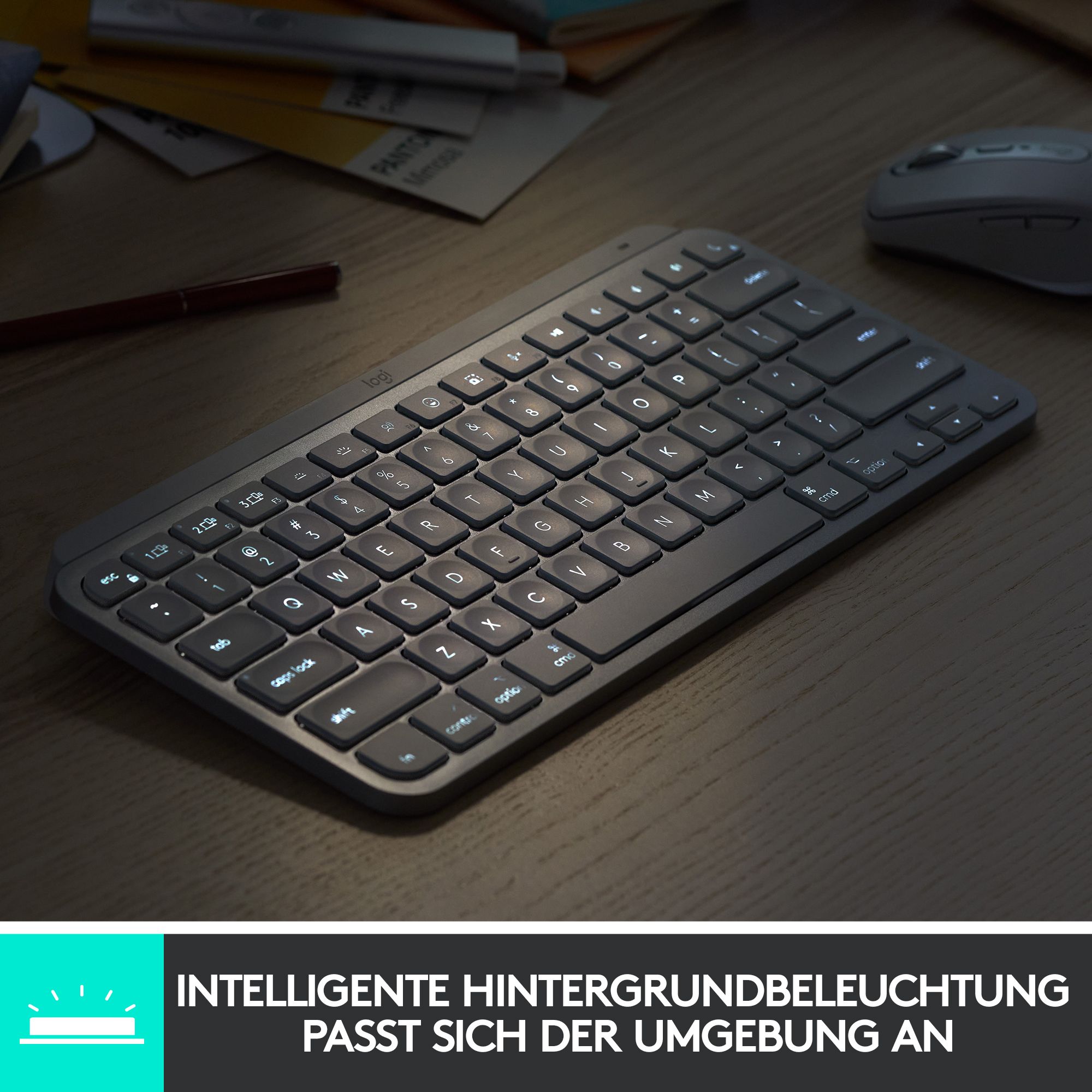 Logitech MX Keys Mini Kabellose Tastatur Grey