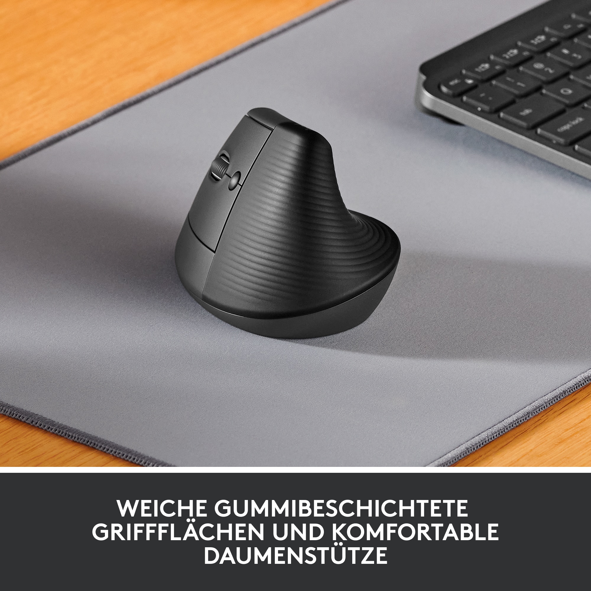 Logitech Lift Vertical Ergonomische Kabellose Maus Grafit Linkshänder