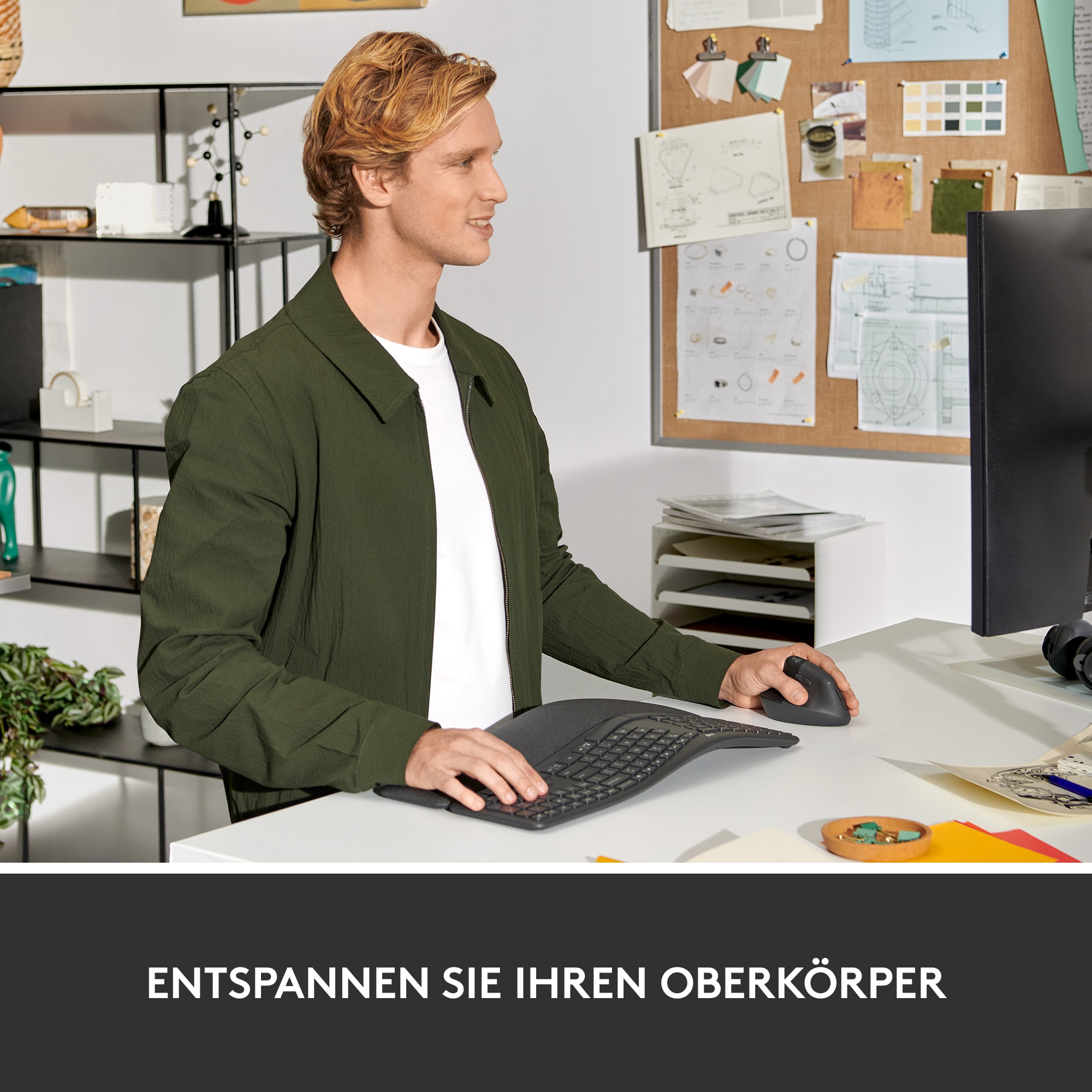 Logitech Lift Vertical Ergonomische Kabellose Maus Grafit Linkshänder