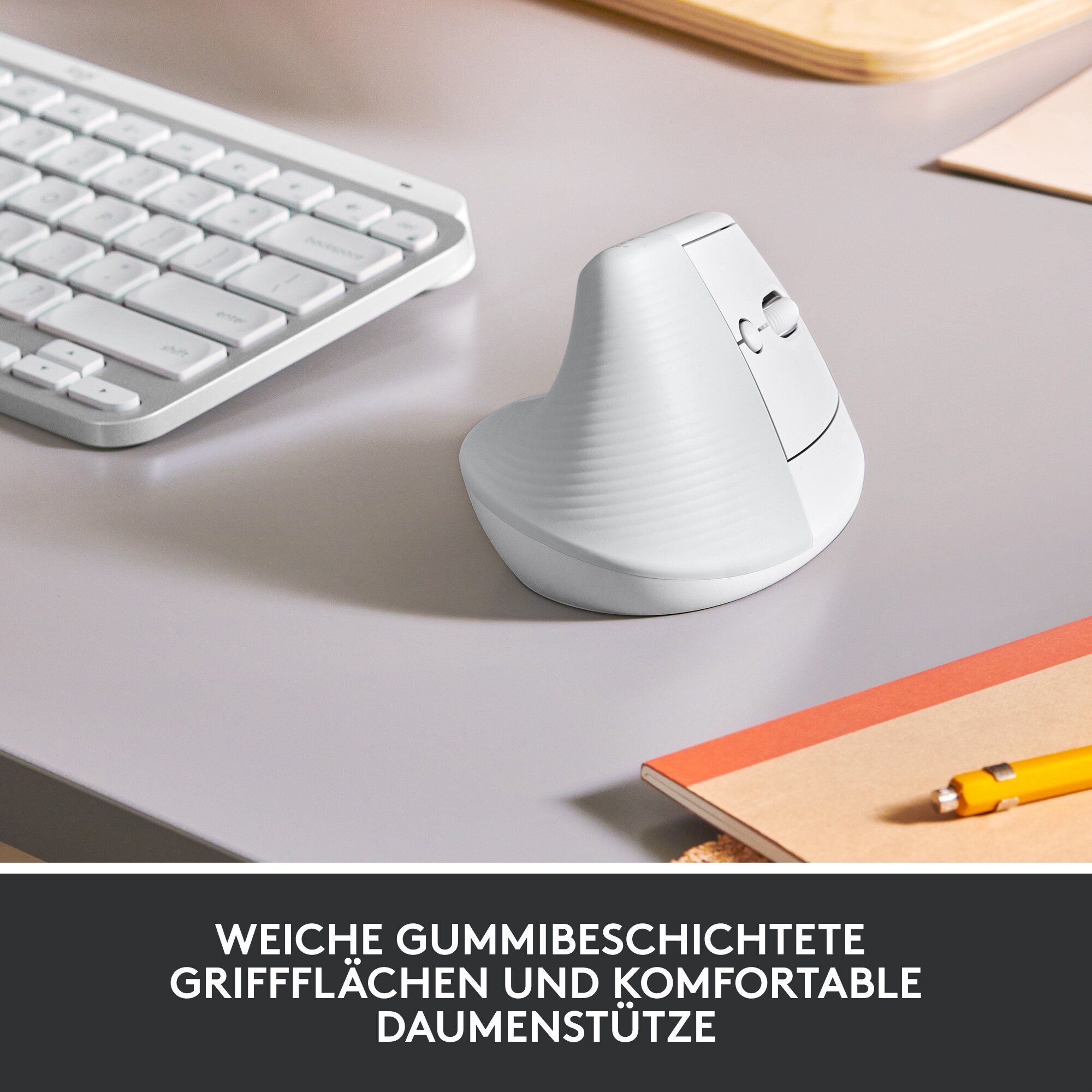 Logitech Lift Vertical Ergonomische Kabellose Maus Weiß