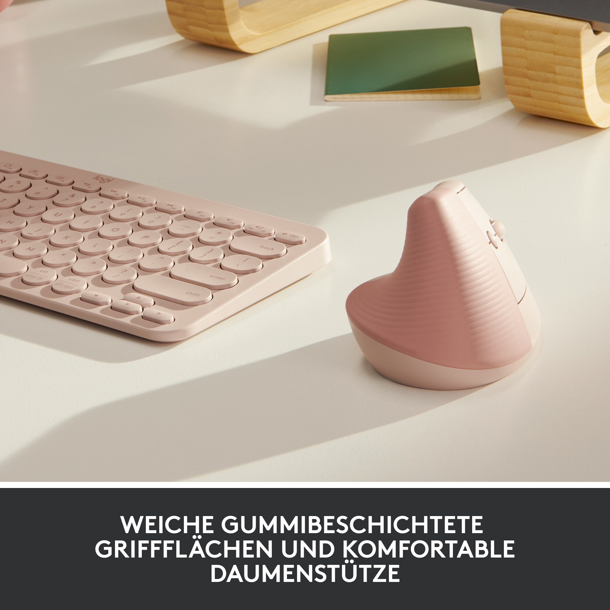 Logitech Lift Vertical Ergonomische Kabellose Maus Rosa