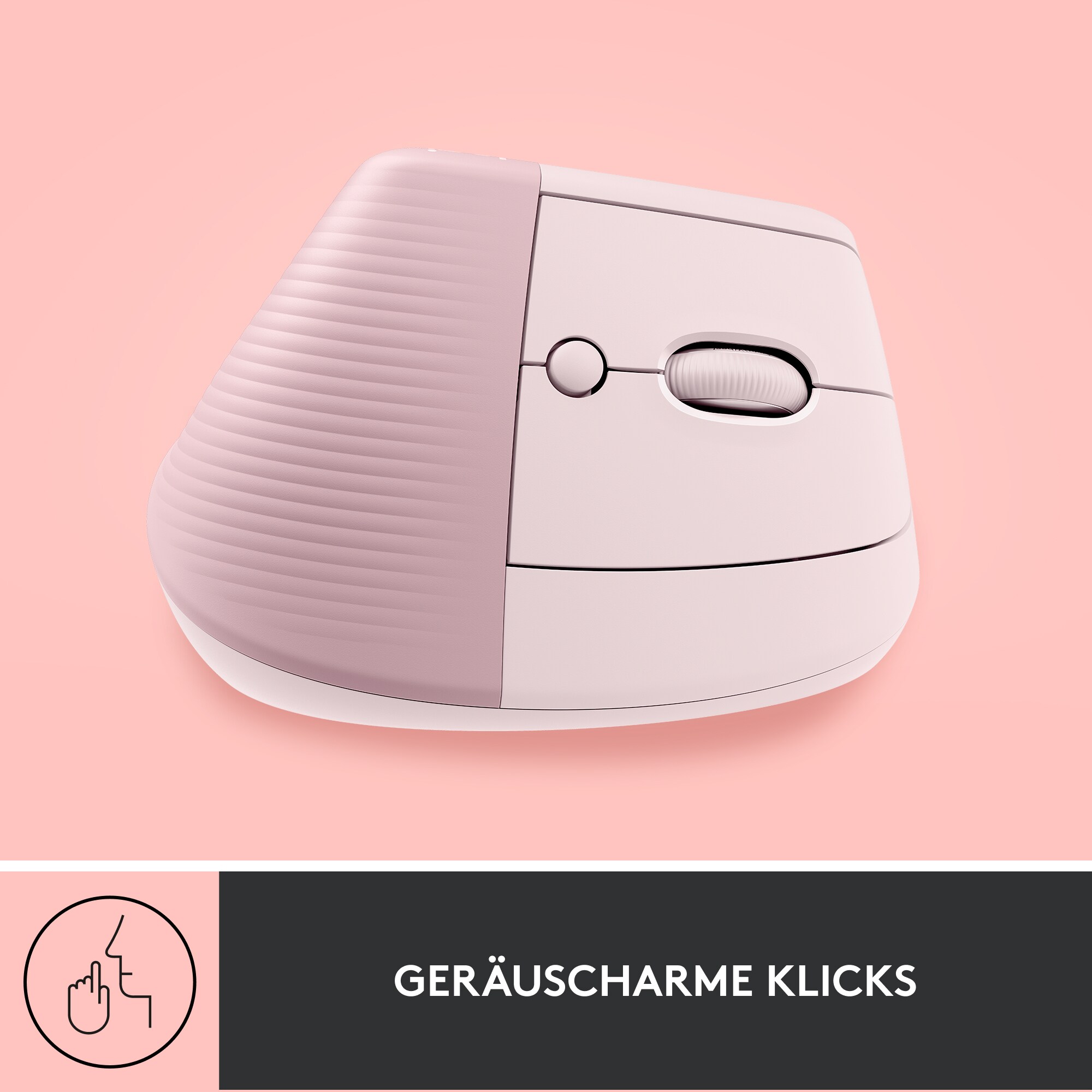 Logitech Lift Vertical Ergonomische Kabellose Maus Rosa