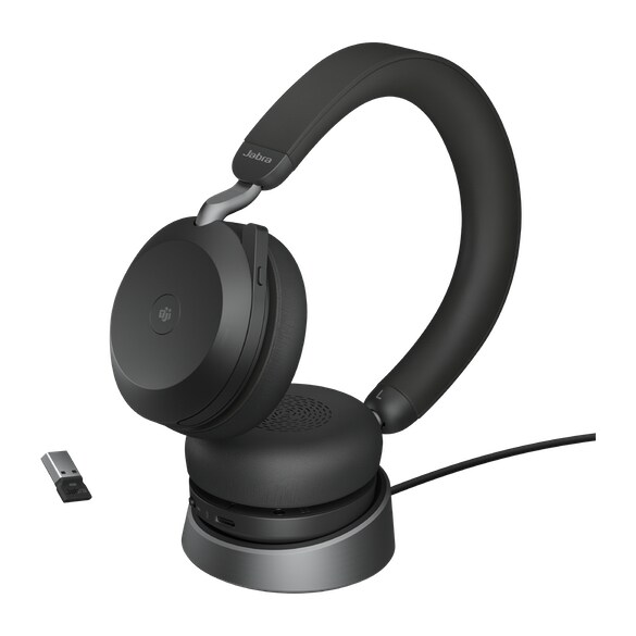 Jabra Evolve2 75 MS Stereo Headset schwarz mit Ladestation