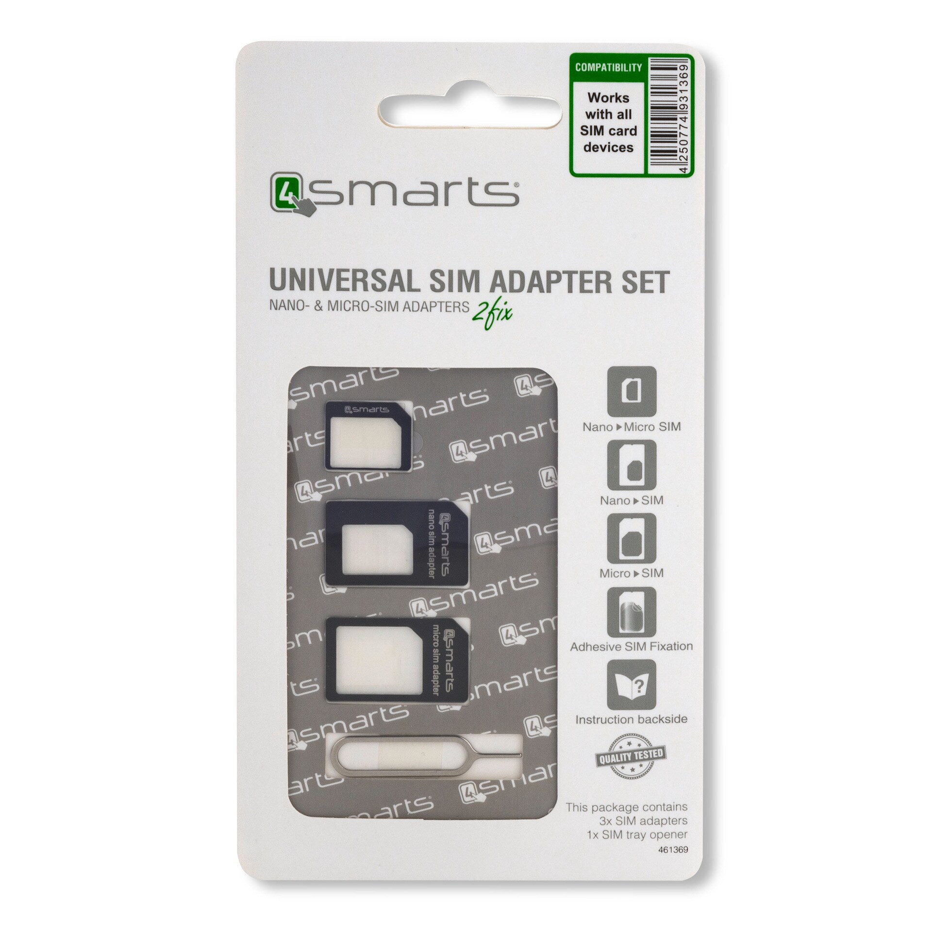 4smarts Universal SIM-Adapter Set 3 Stück