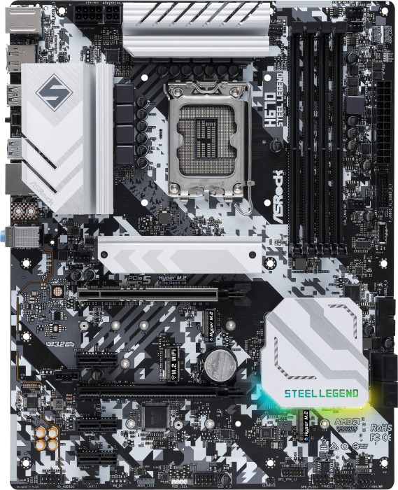 ASRock H670 Steel Legend ATX Mainboard Sockel 1700 RGB/M.2/HDMI/DVI/USB3.2