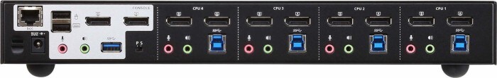 Aten CS1944DP 4-Port USB 4K Dual Display-Port Kabel KVM Switch + USB 3.0 Periph.