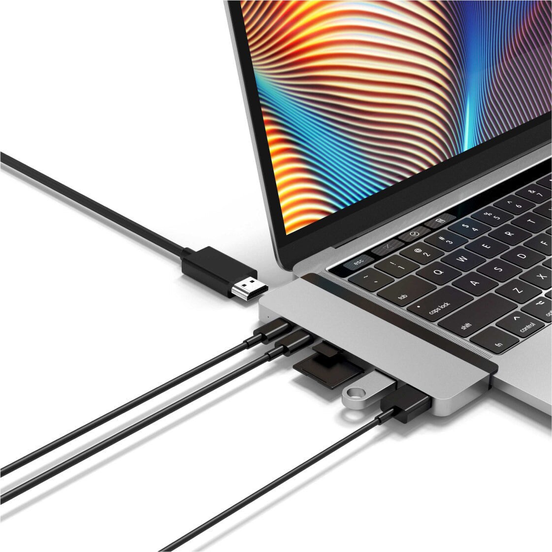 Hyper DUO 7-in-2 MacBook Pro Hub Silber