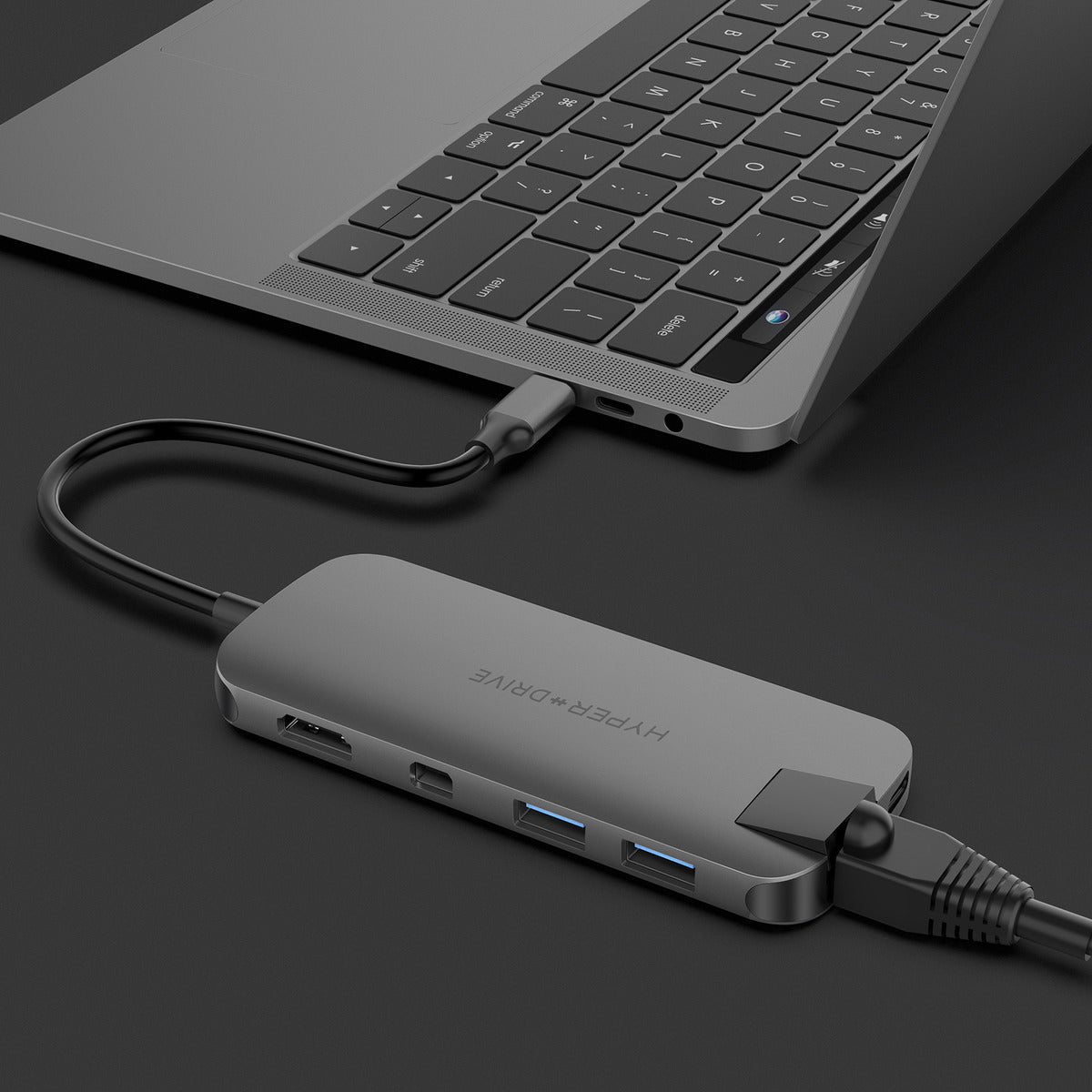 Hyper Drive Slim 8-in-1 USB-C Hub Grau