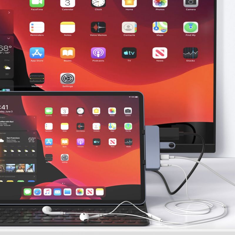 Hyper Drive 4-in-1 USB-C Hub für iPad Pro Grau