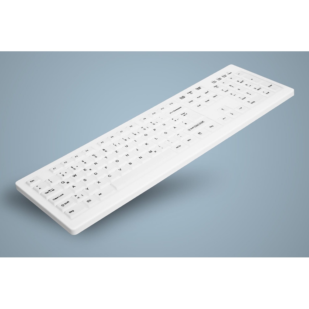 Cherry AK-C8100F-FU1-W/GE Kabellose Tastatur USB weiß (Wischdesinektion)
