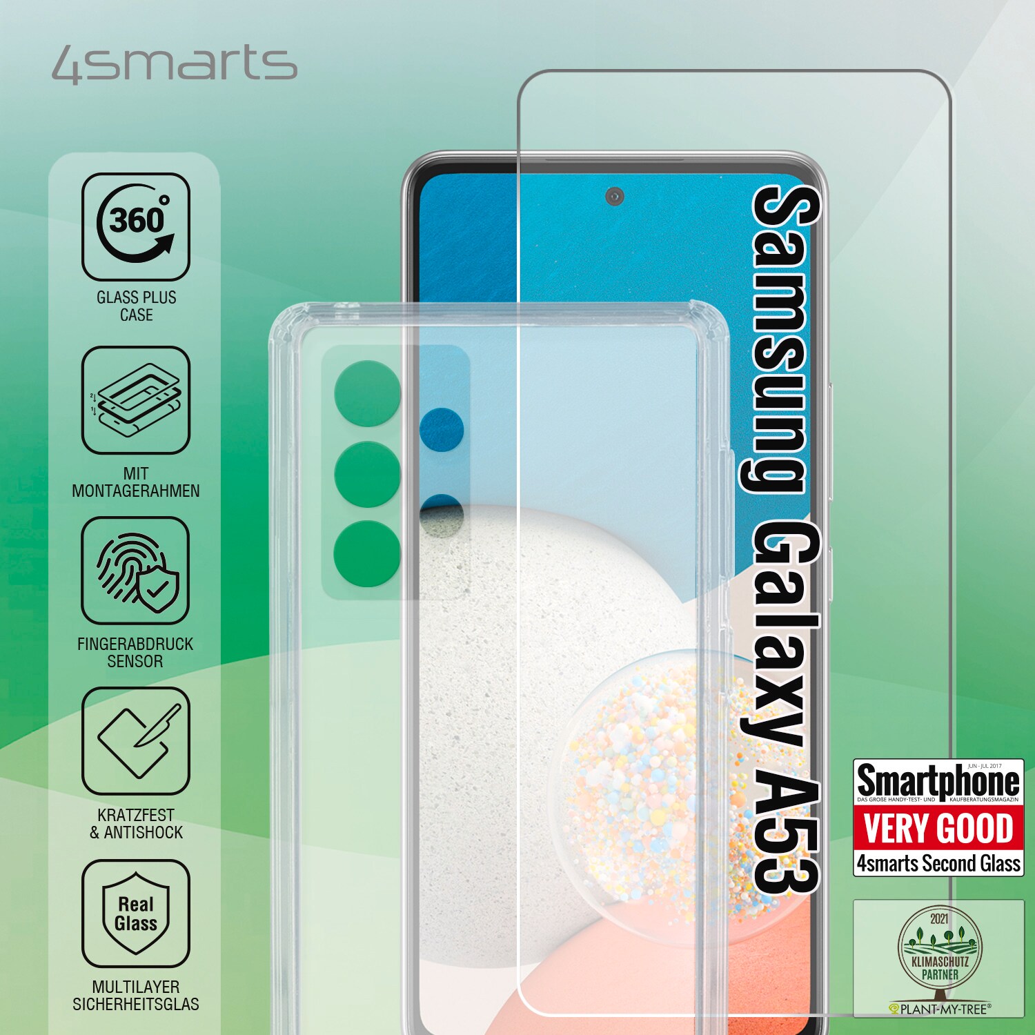 4Smarts 360° Protection Set X-Pro Clear für Samsung Galaxy A53, transparent