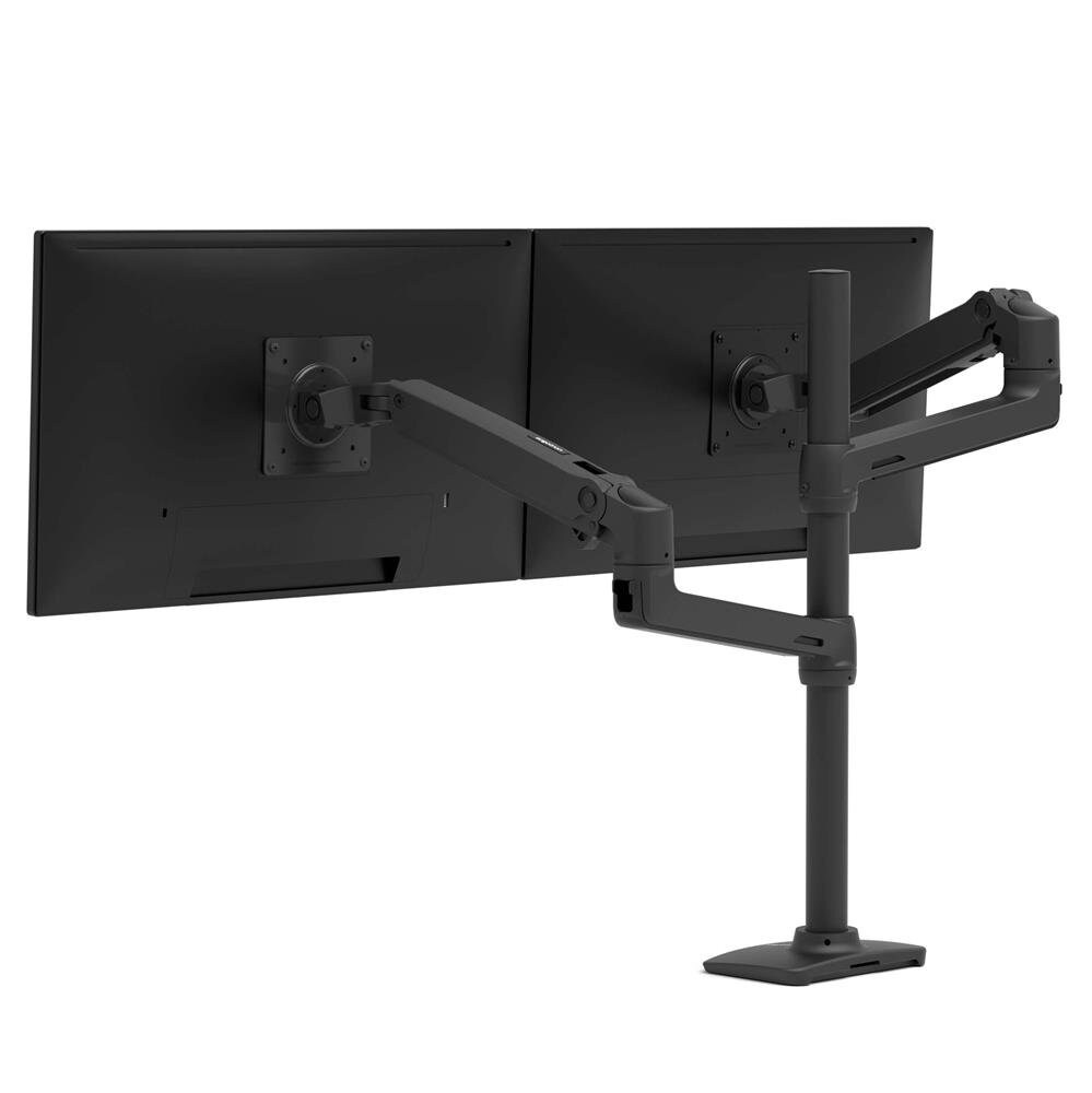 ergoleben Monitor-Halterung GS230TK EL0004 weiß, schwarz, silber für 2  Monitore, Tischklemme ++ büroplus