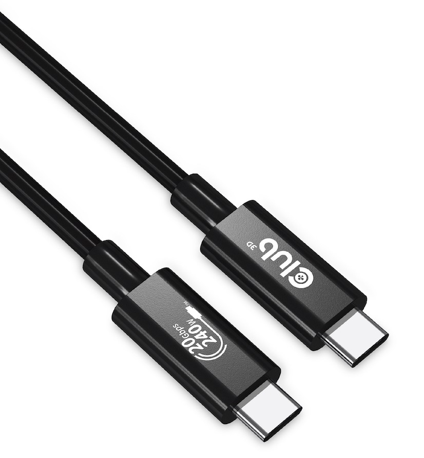 Club 3D USB4 Gen2x2 Typ-C Bi-Direktionales USB-IF Zertifiziertes Kabel 4K60Hz