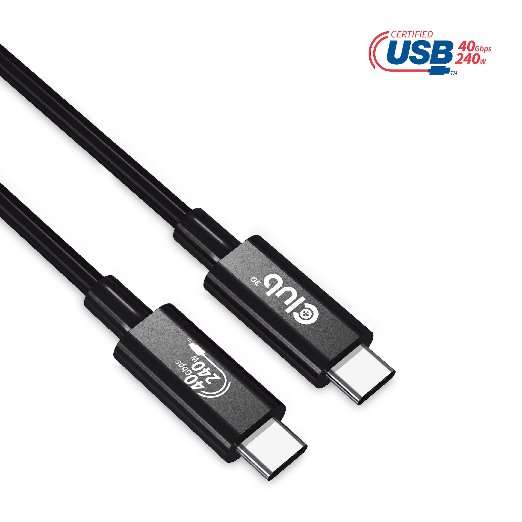 Club 3D USB4 Gen3x2 Typ-C Bi-Direktionales USB-IF Zertifiziertes Kabel 8K60Hz