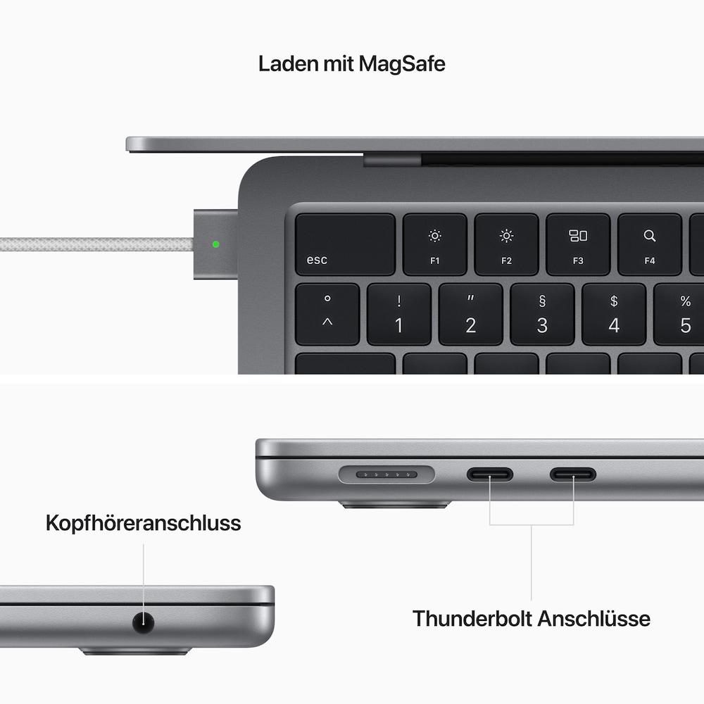 Apple MacBook Air 13,6" 2022 M2/8/256GB SSD 8C GPU Space Grau MLXW3D/A