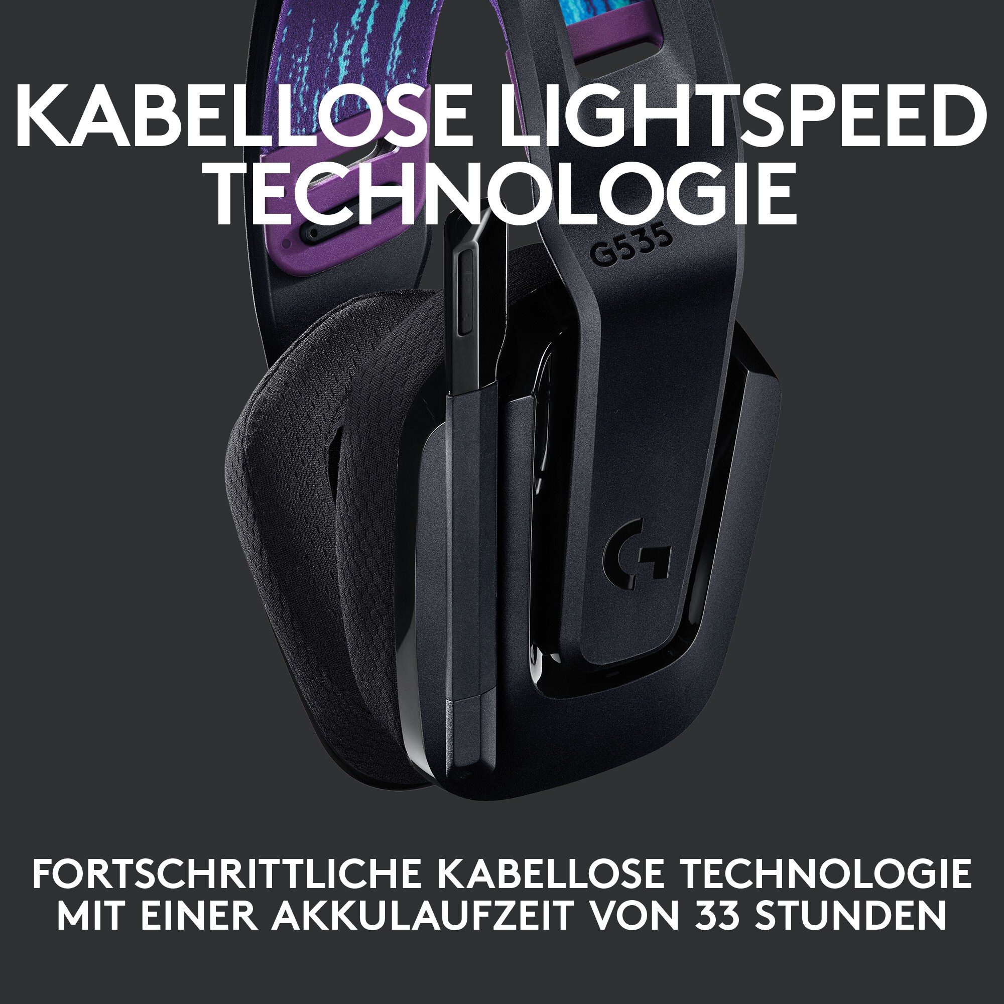 Logitech G535 Kabelloses Gaming Headset Schwarz