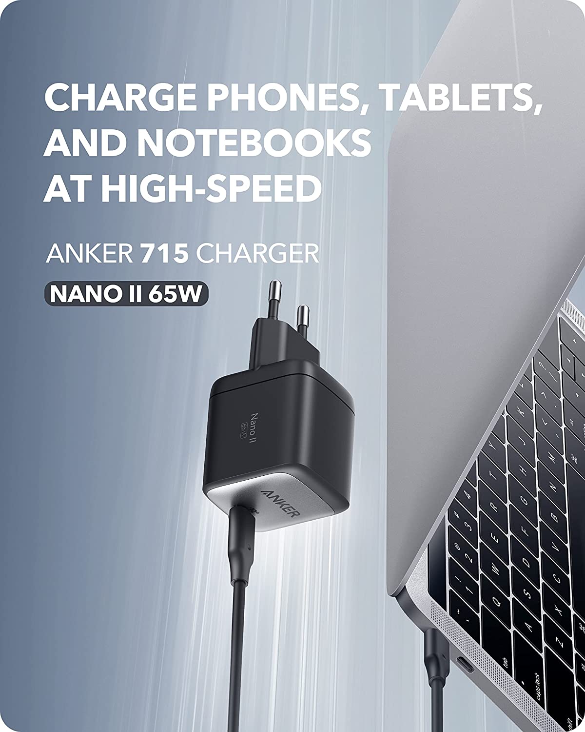 Anker PowerPort Nano II GaN 65W USB C x1, 65W, EU, schwarz