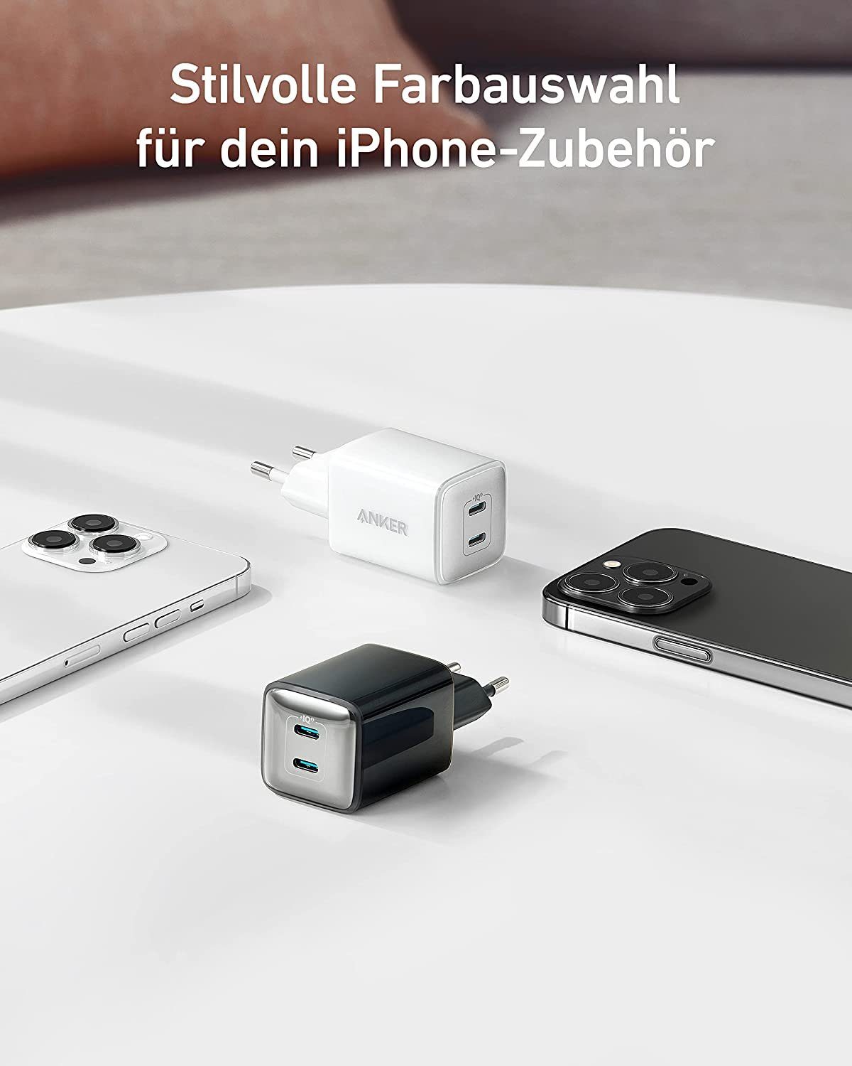 Anker PowerPort III 40W, 2xUSB-C weiß