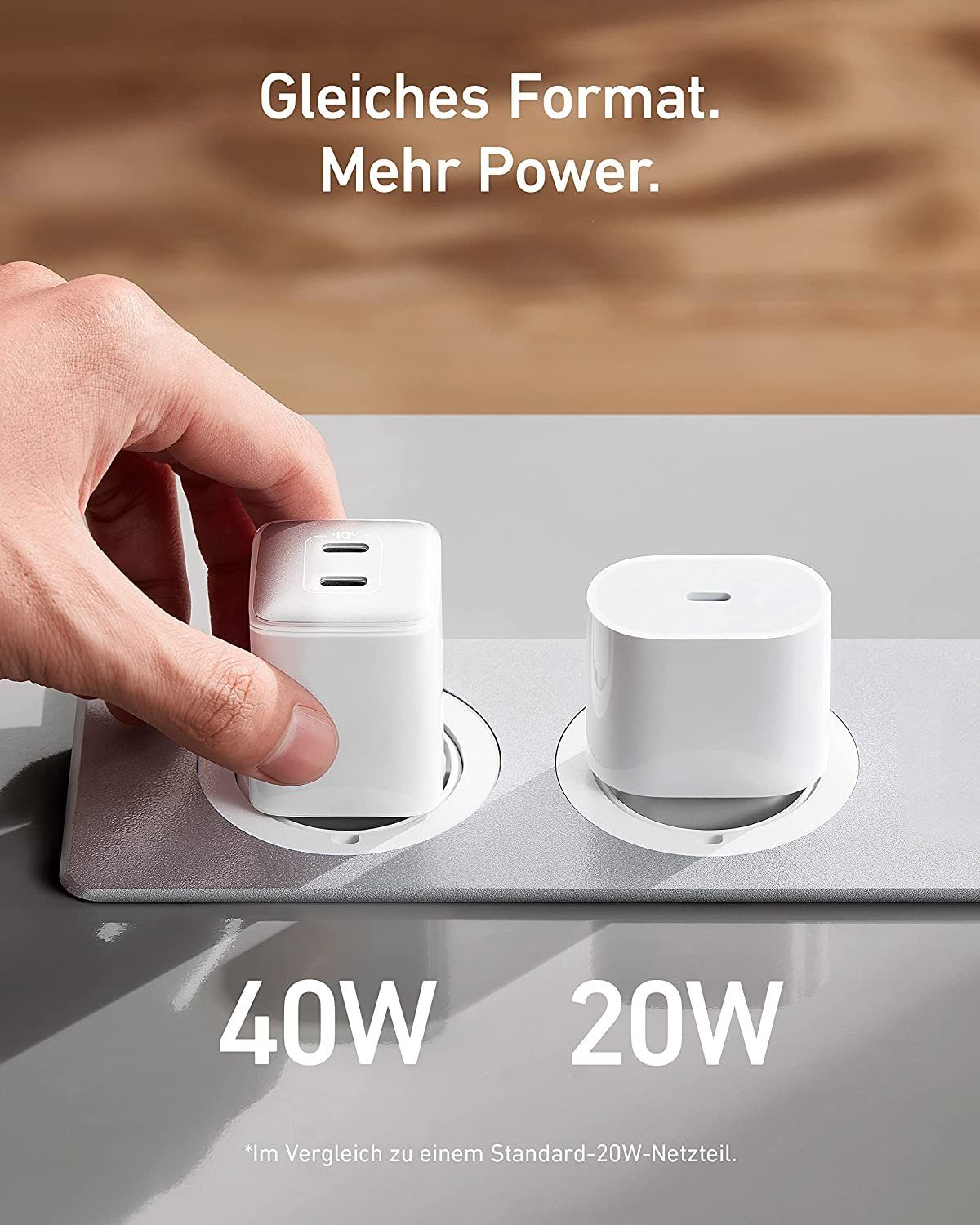 Anker PowerPort III 40W, 2xUSB-C weiß