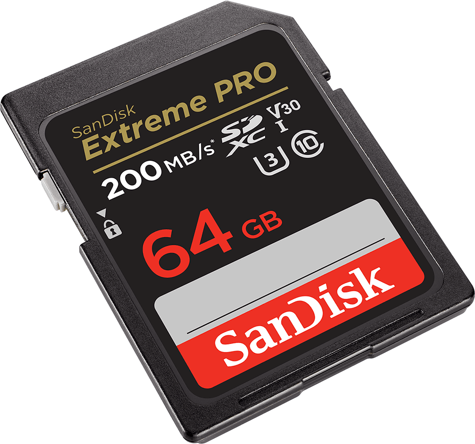 SanDisk Extreme Pro 64 GB SDXC Speicherkarte (bis 200 MB/s, Class 10, U3, V30)