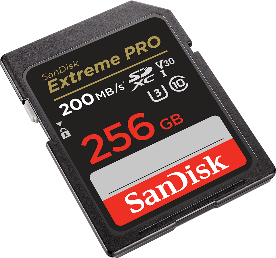 SanDisk Extreme Pro 256 GB SDXC Speicherkarte (200 MB/s, Class 10, U3, V30)