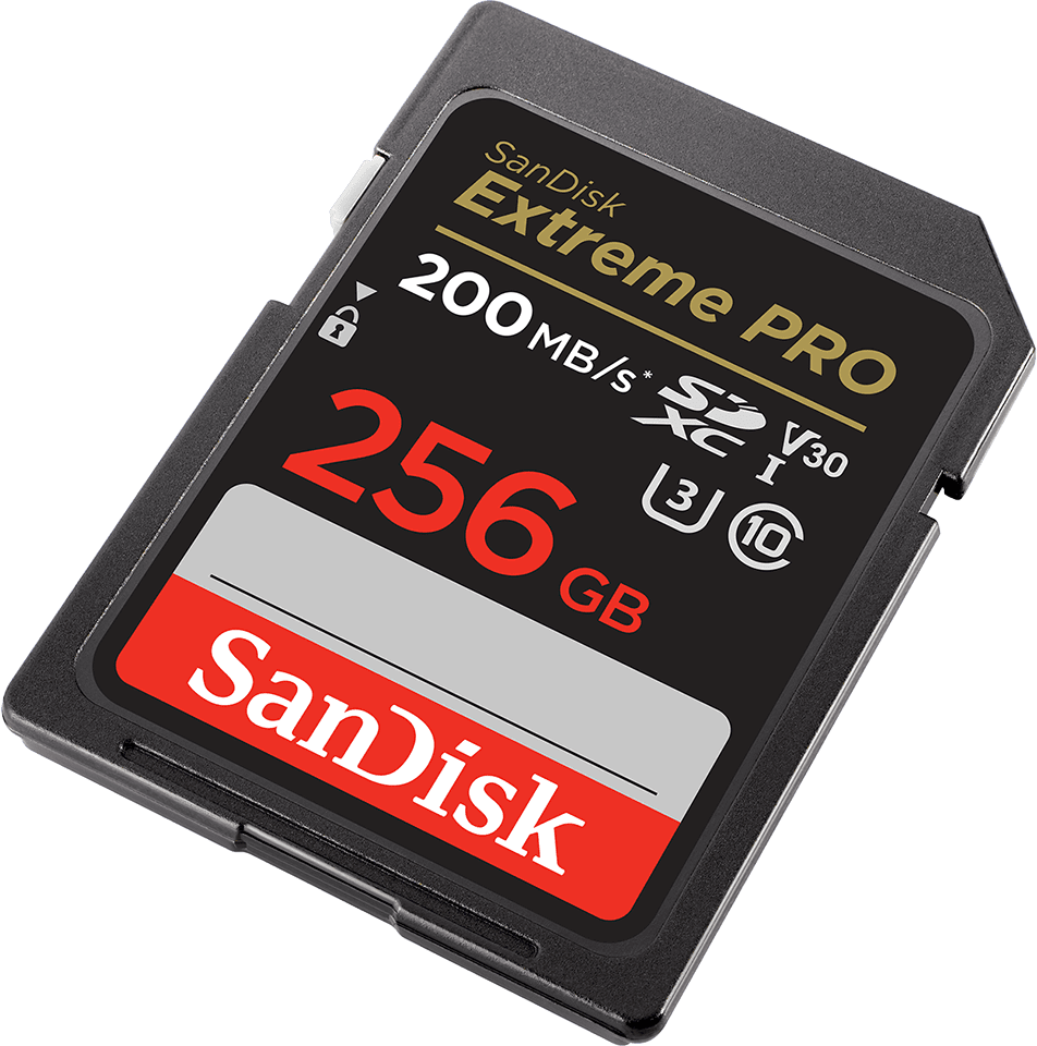 SanDisk Extreme Pro 256 GB SDXC Speicherkarte (200 MB/s, Class 10, U3, V30)