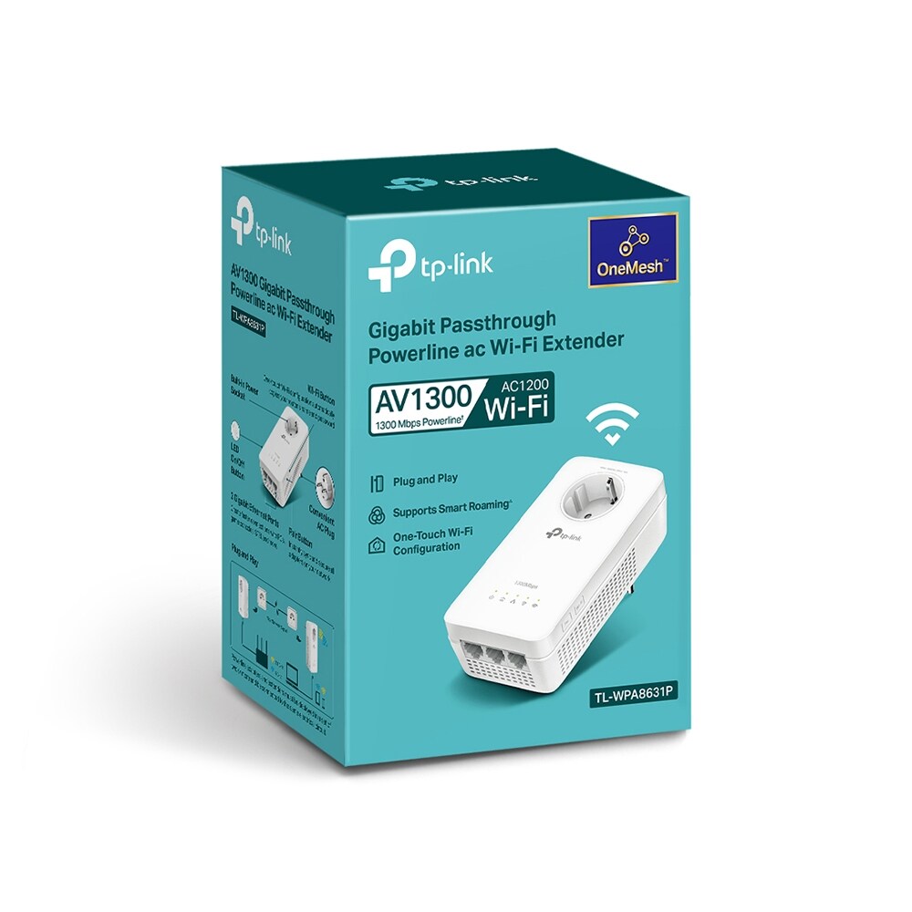 TP-Link TL-WPA8631P AV1300-AC1200-Gigabit-WLAN-Powerline-Adapter mit Steckdose