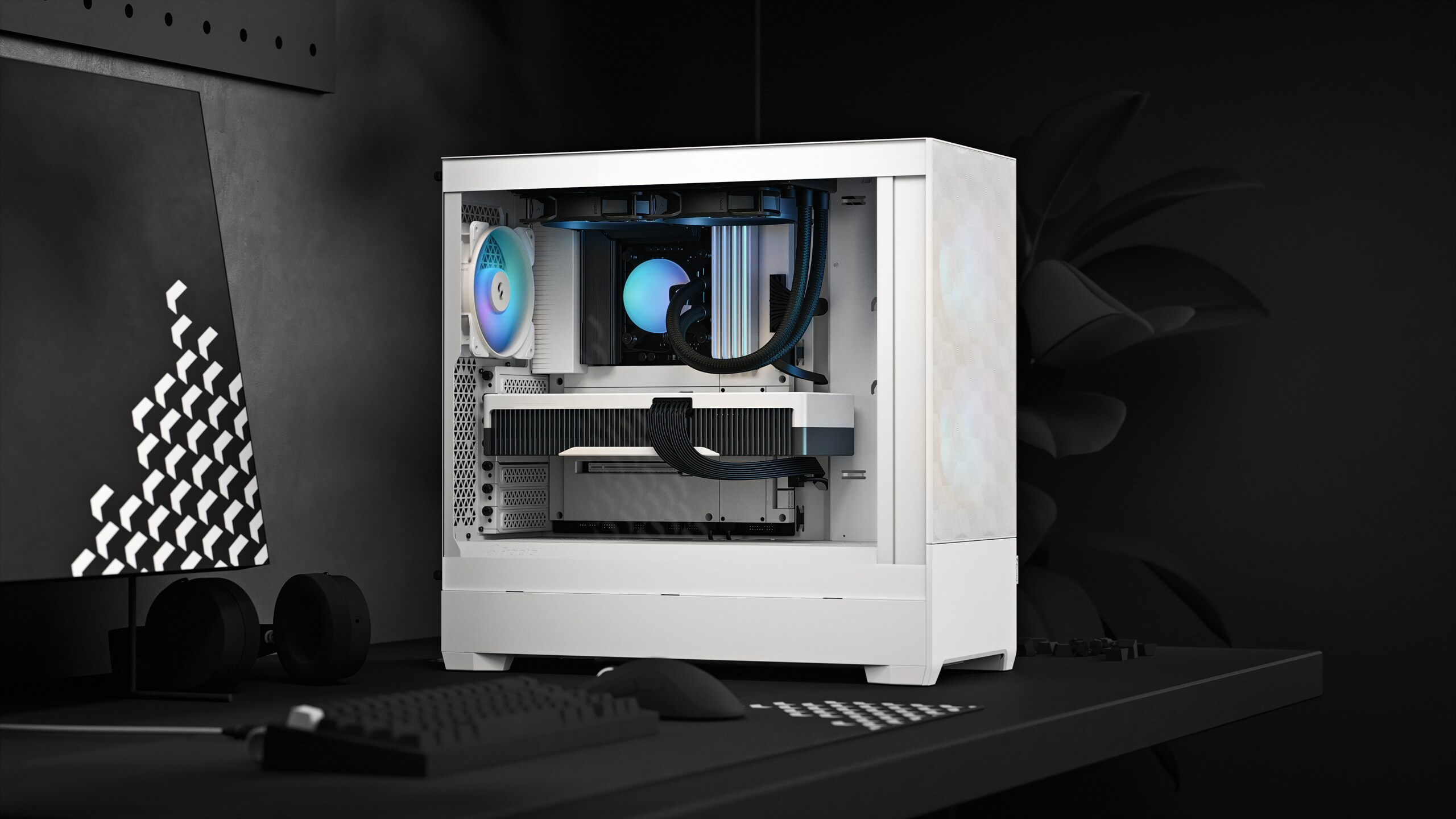 Fractal Design Pop Air Black mit Seitenfenster ATX Gaming Gehäuse Weiß