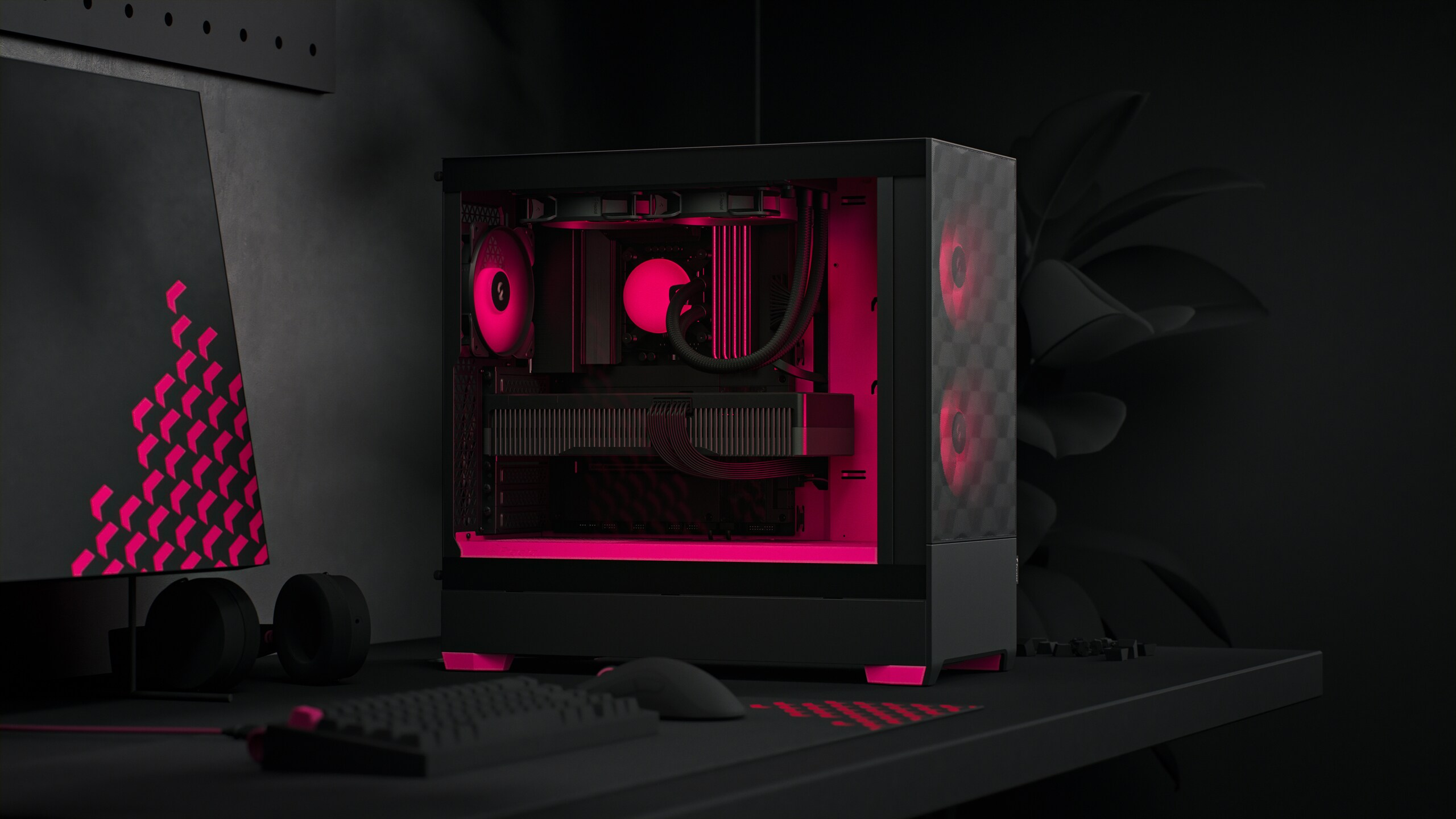 Fractal Design Pop Air RGB Magenta Core Seitenfenster ATX Gaming Gehäuse Blau