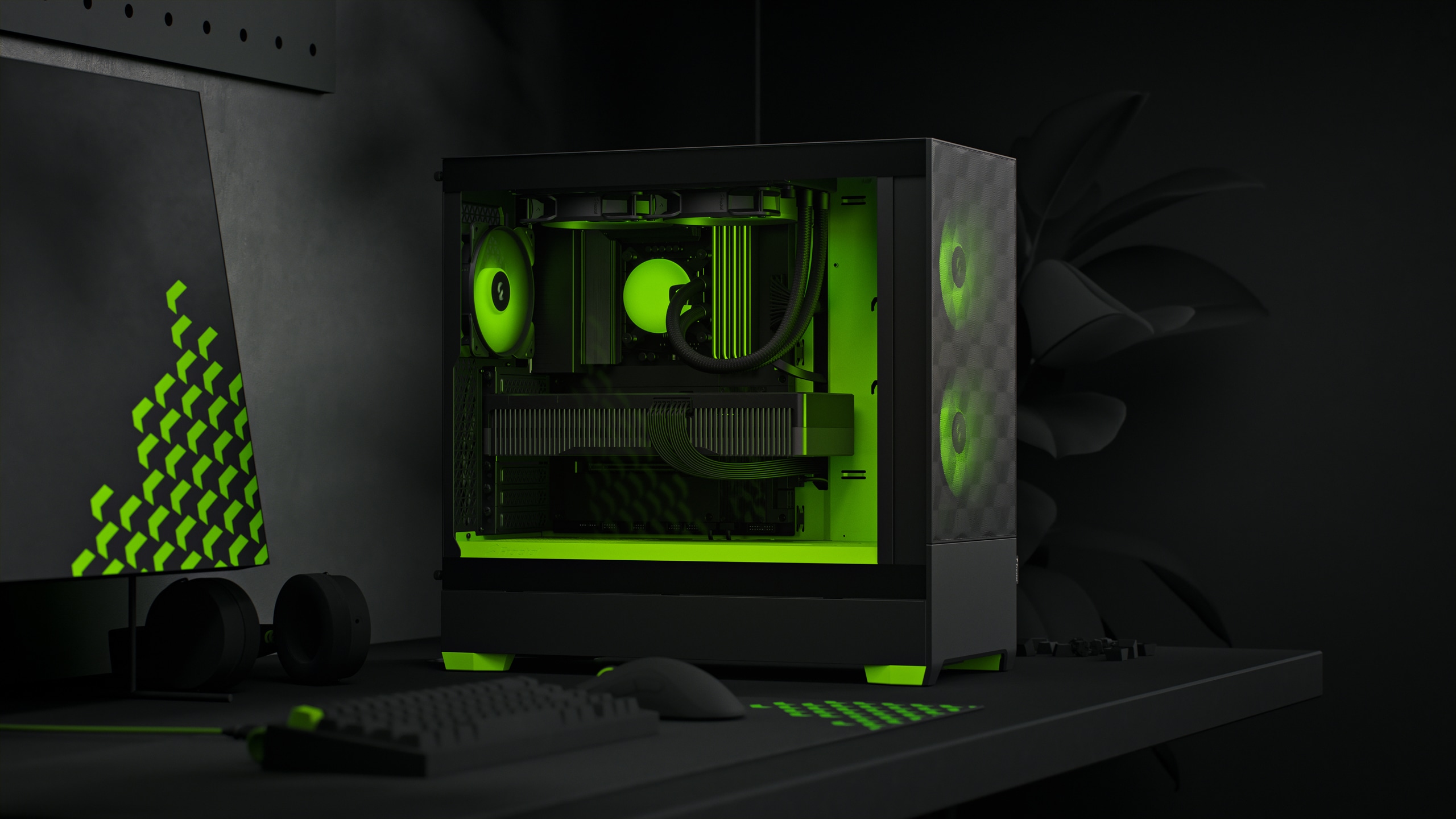 Fractal Design Pop Air RGB Green Core Seitenfenster ATX Gaming Gehäuse Grün