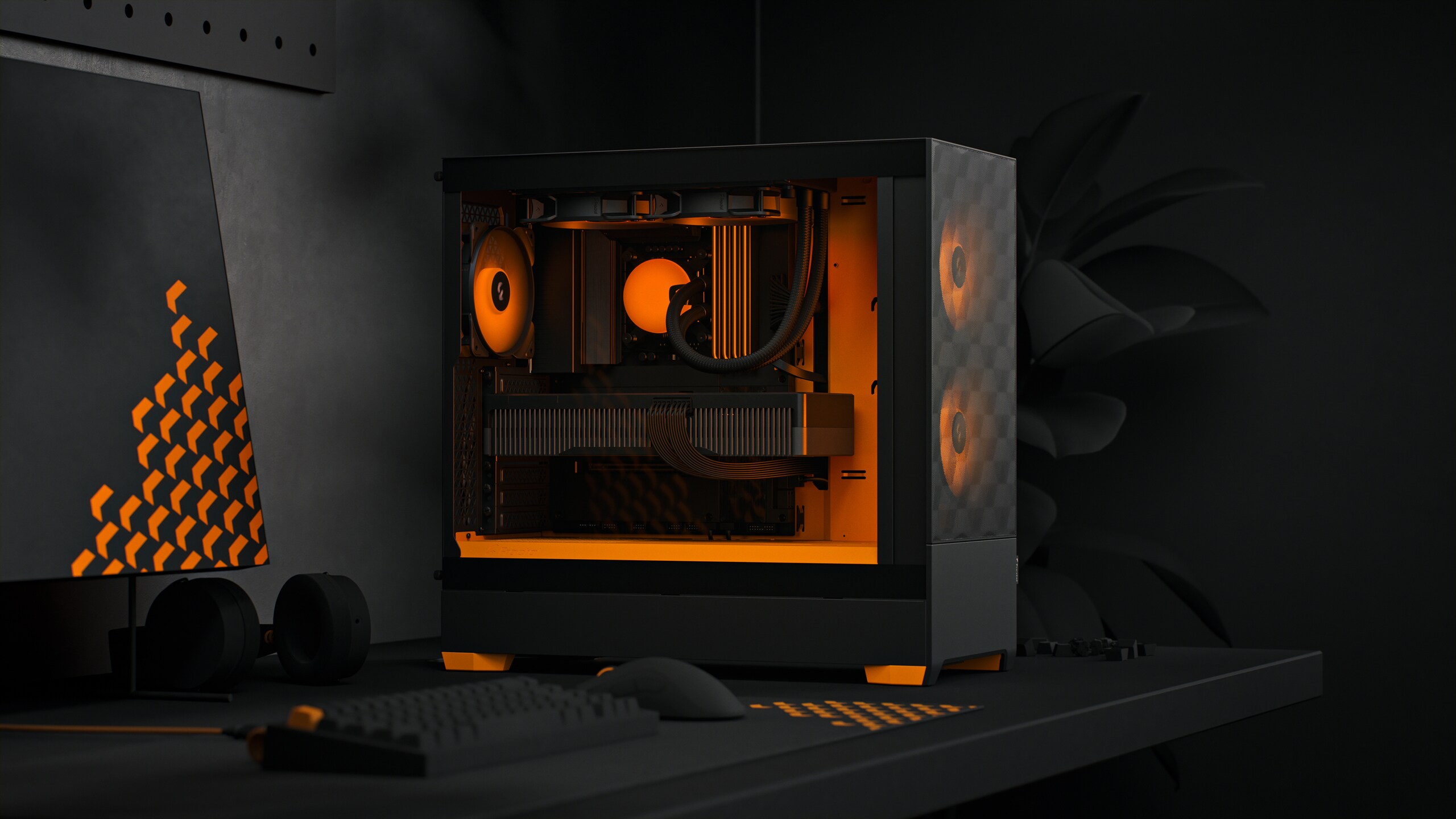 Fractal Design Pop Air RGB Orange Core Seitenfenster ATX Gaming Gehäuse Orange