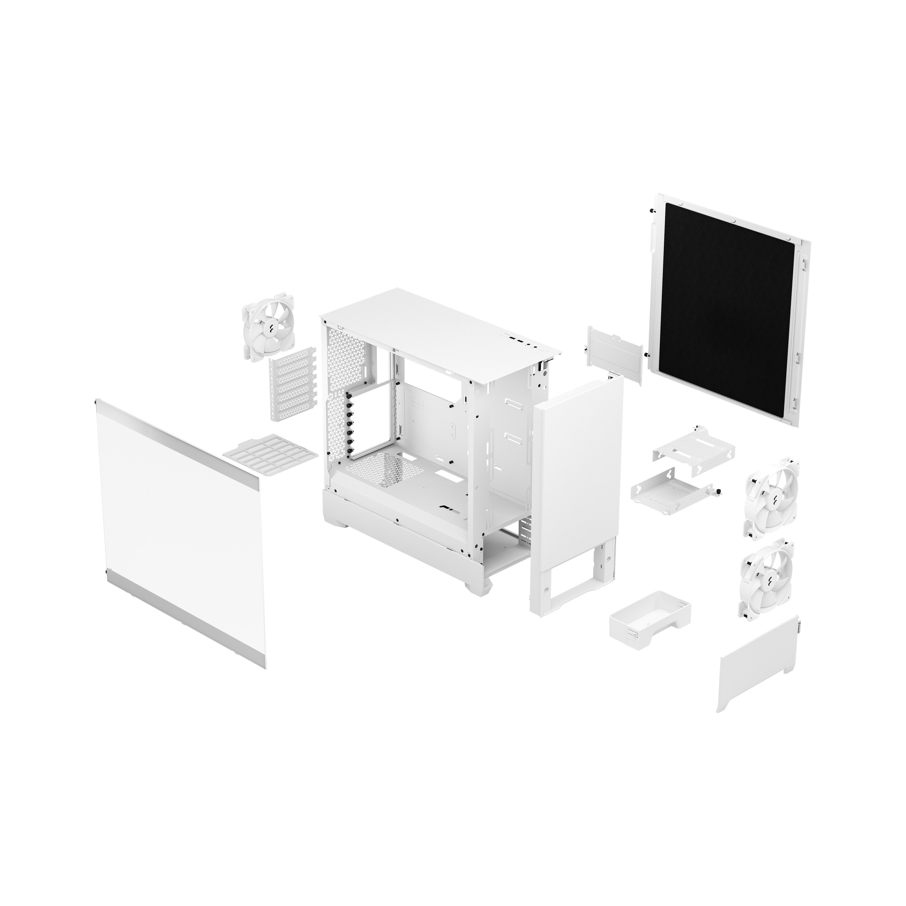 Fractal Design Pop Silent White mit Seitenfenster ATX Gaming Gehäuse Weiß