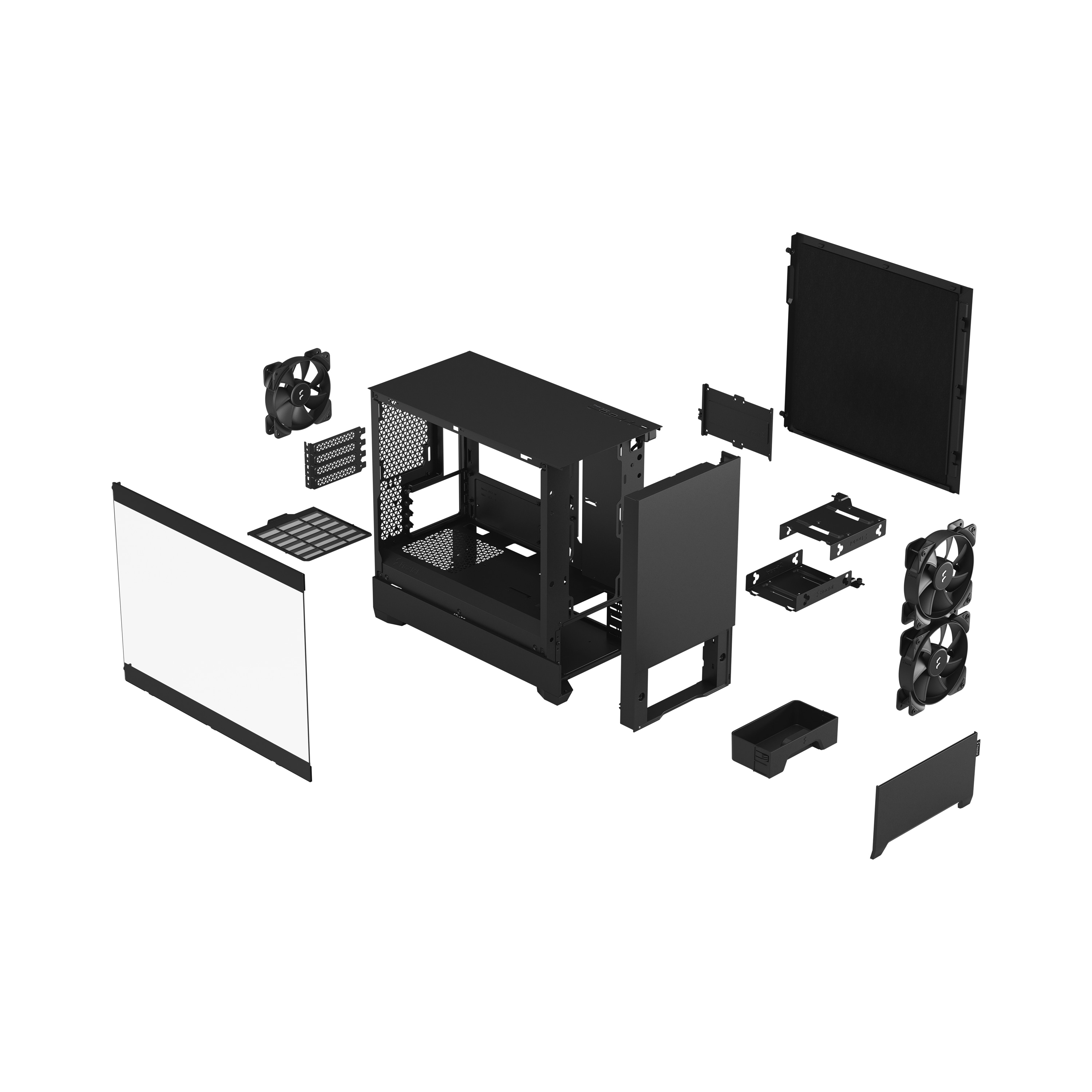 Fractal Design Pop Mini Silent Black m. Fenster mATX/mITX Gaming Gehäuse Schwarz