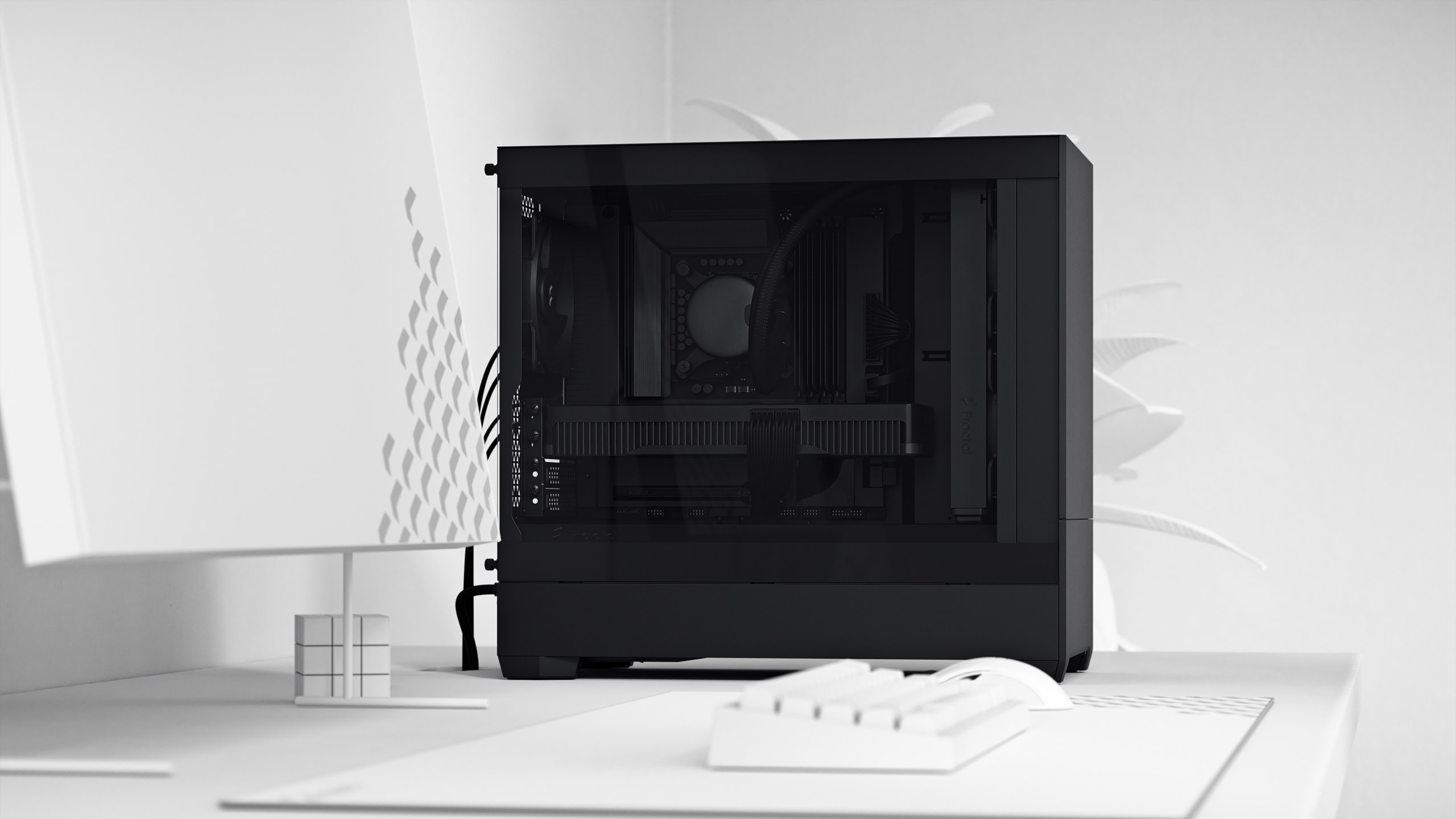 Fractal Design Pop Mini Silent Black m. Fenster mATX/mITX Gaming Gehäuse Schwarz