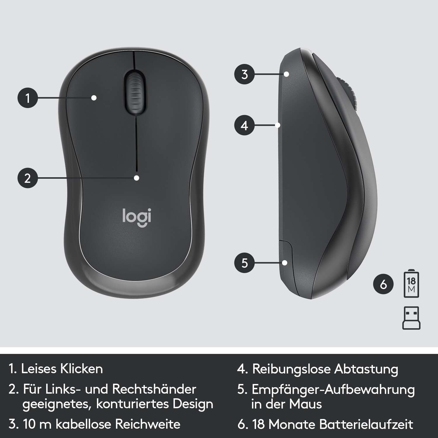 Logitech MK295 Silent Kabellose Maus-Tastaturkombination