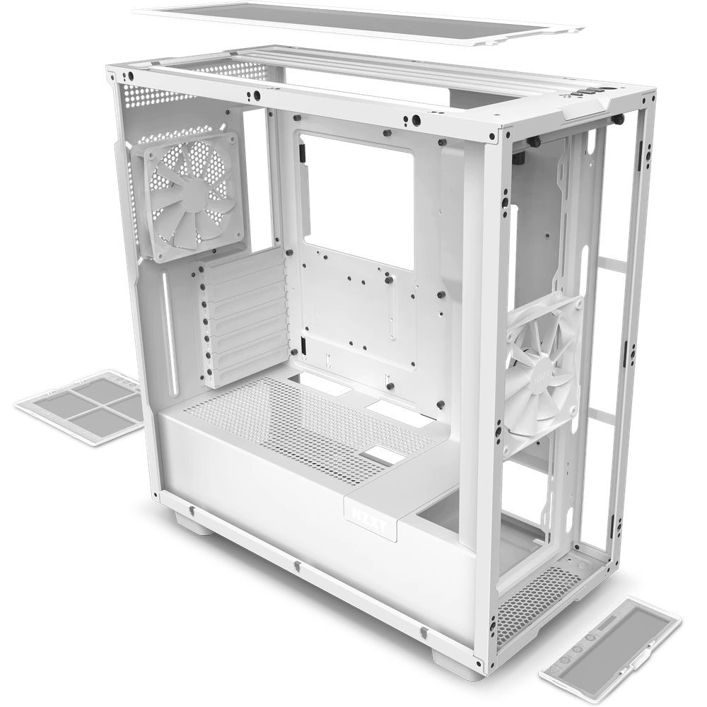 NZXT H7 White Midi Tower ATX Gaming Gehäuse weiß mit Sichtfenster