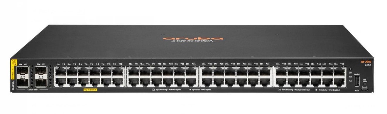 HPE Aruba 6100 48G Class4 PoE 4SFP+ Switch managed