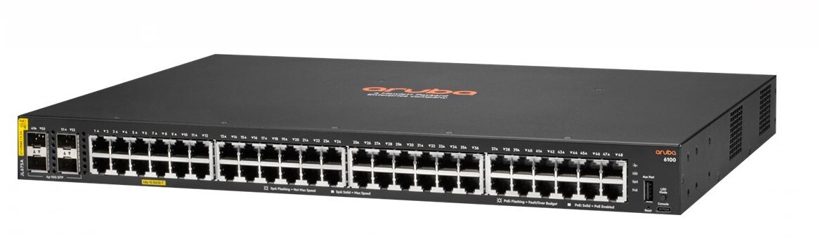 HPE Aruba 6100 48G Class4 PoE 4SFP+ Switch managed