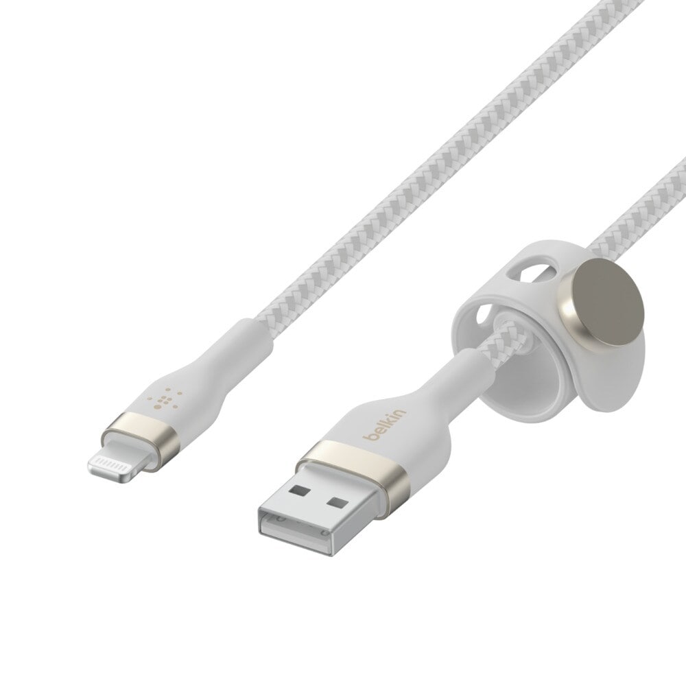 Belkin Pro Flex Lightning/ USB-A Kabel mfi zertifiziert 1m weiß