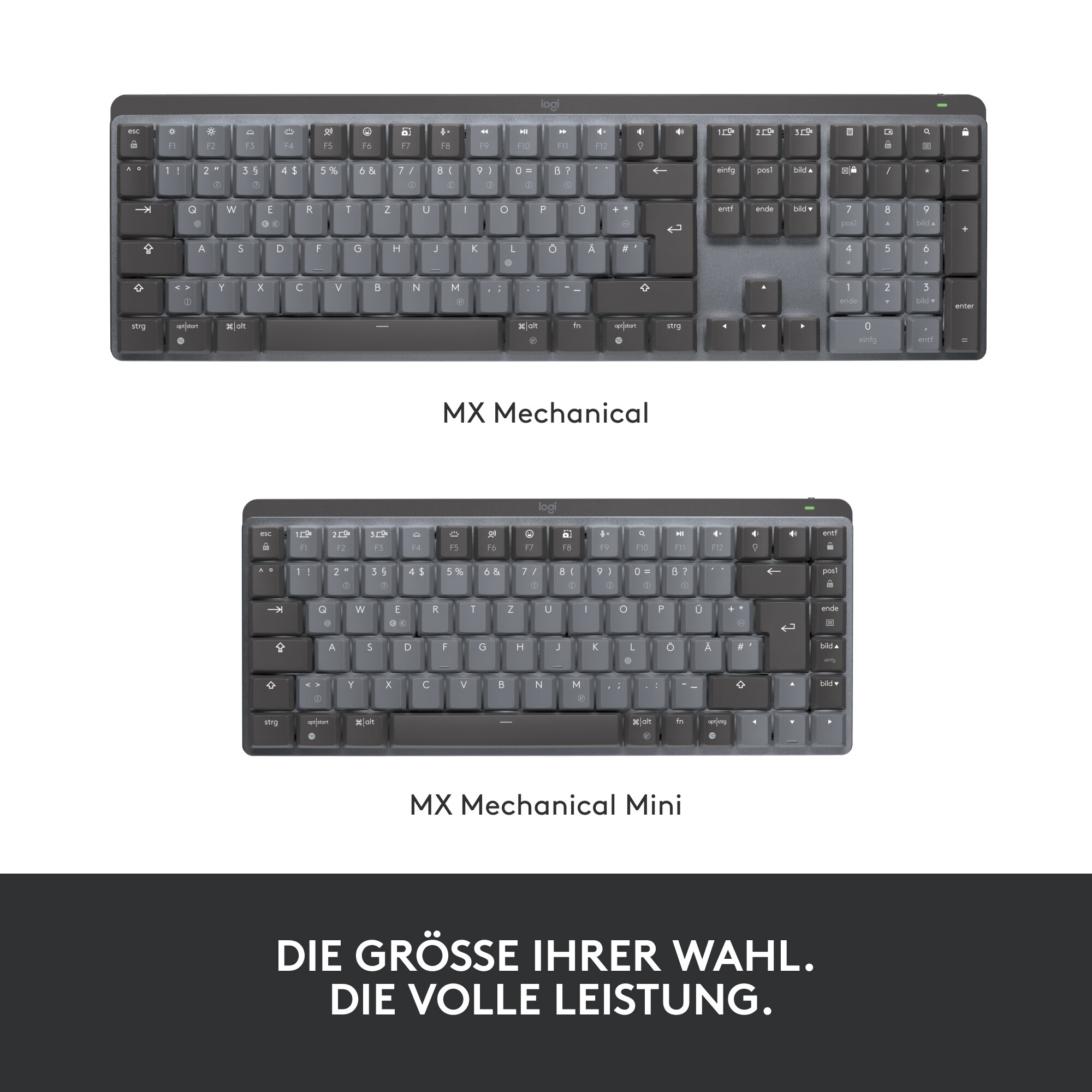 Logitech MX Mechanical Mini Minimalist Illuminated Kabellose Tastatur Tactile