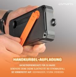 4smarts Solar Powerbank Prepper 12000mAh schwarz/ orange