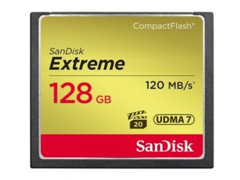 SanDisk Extreme 128 GB CompactFlash Speicherkarte bis zu 120 MB/s