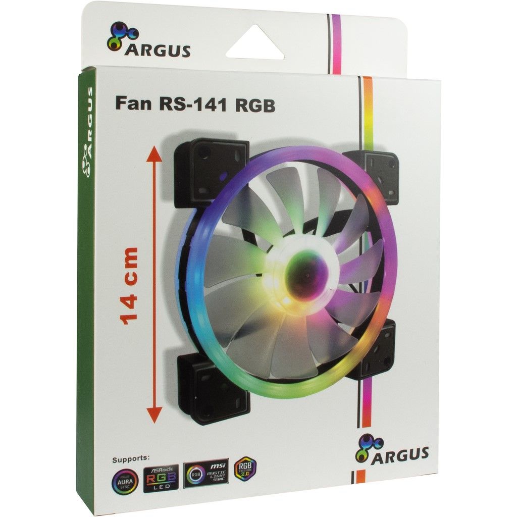 Inter-Tech Argus RS-141 LED, 140 mm Gehäuselüfter mit RGB Beleuchtung