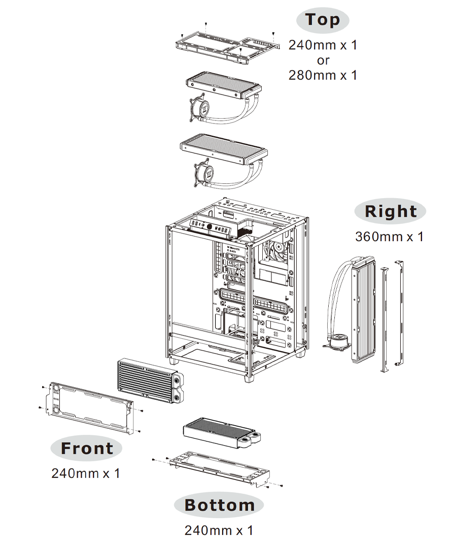 Thermaltake The Tower 500 Black Midi-Tower ATX Gehäuse schwarz, Sichtfenster