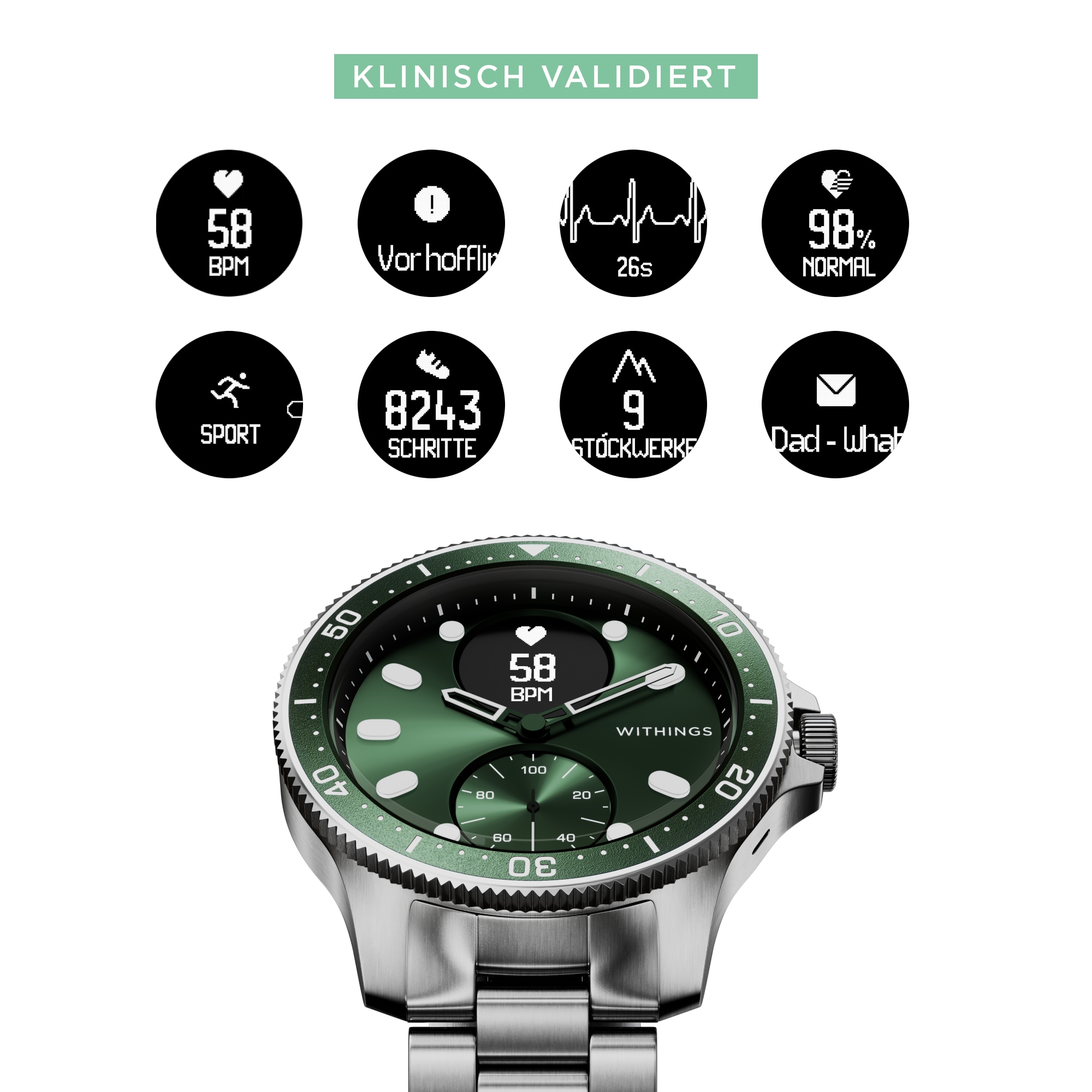 Withings ScanWatch Horizon 43 mm grün HWA09-model 8-All-Int