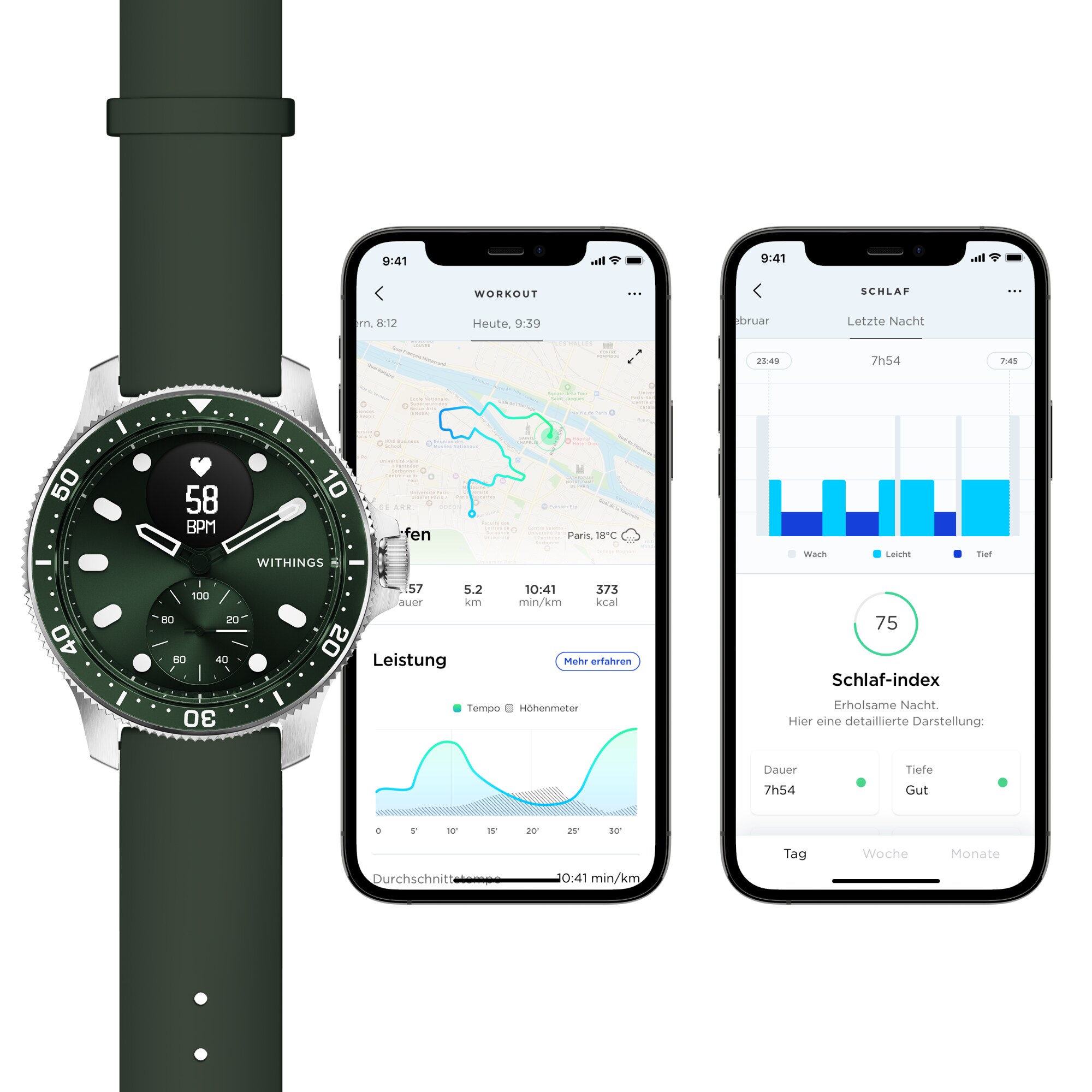 Withings ScanWatch Horizon 43 mm grün HWA09-model 8-All-Int