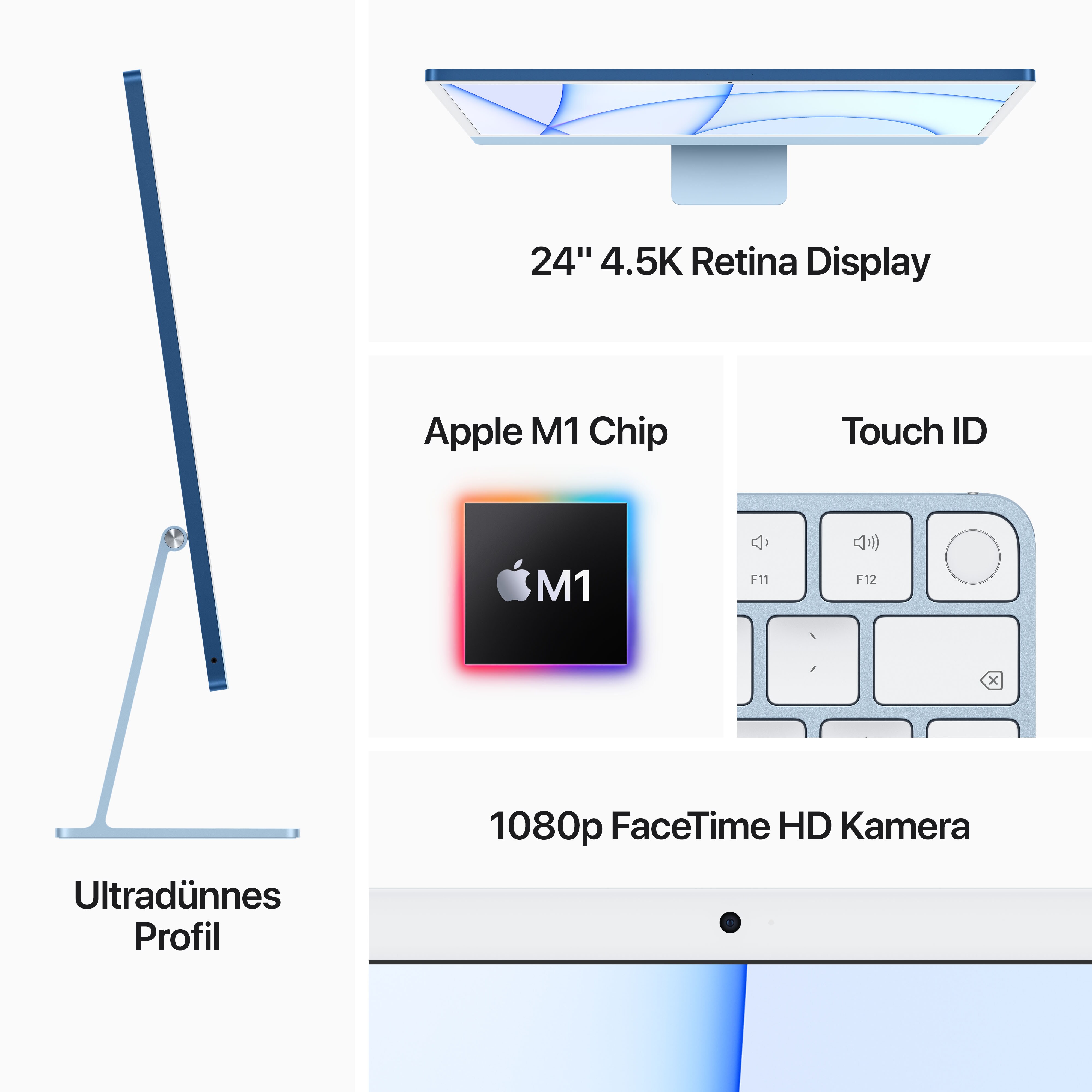 Apple iMac 24" Retina 4,5K 2021 M1/8/256GB 8C GPU Blau MGPK3D/A