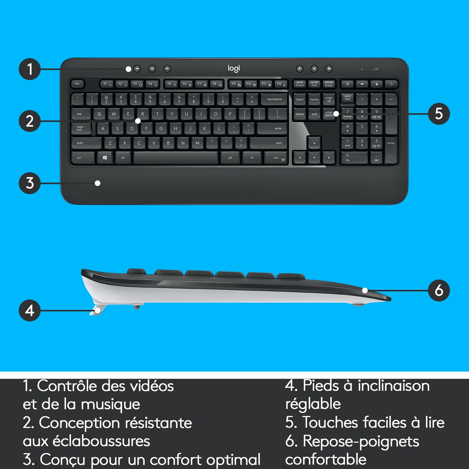 Logitech MK540 Advanced Kabellose Maus-Tastaturkombination franz. Layout