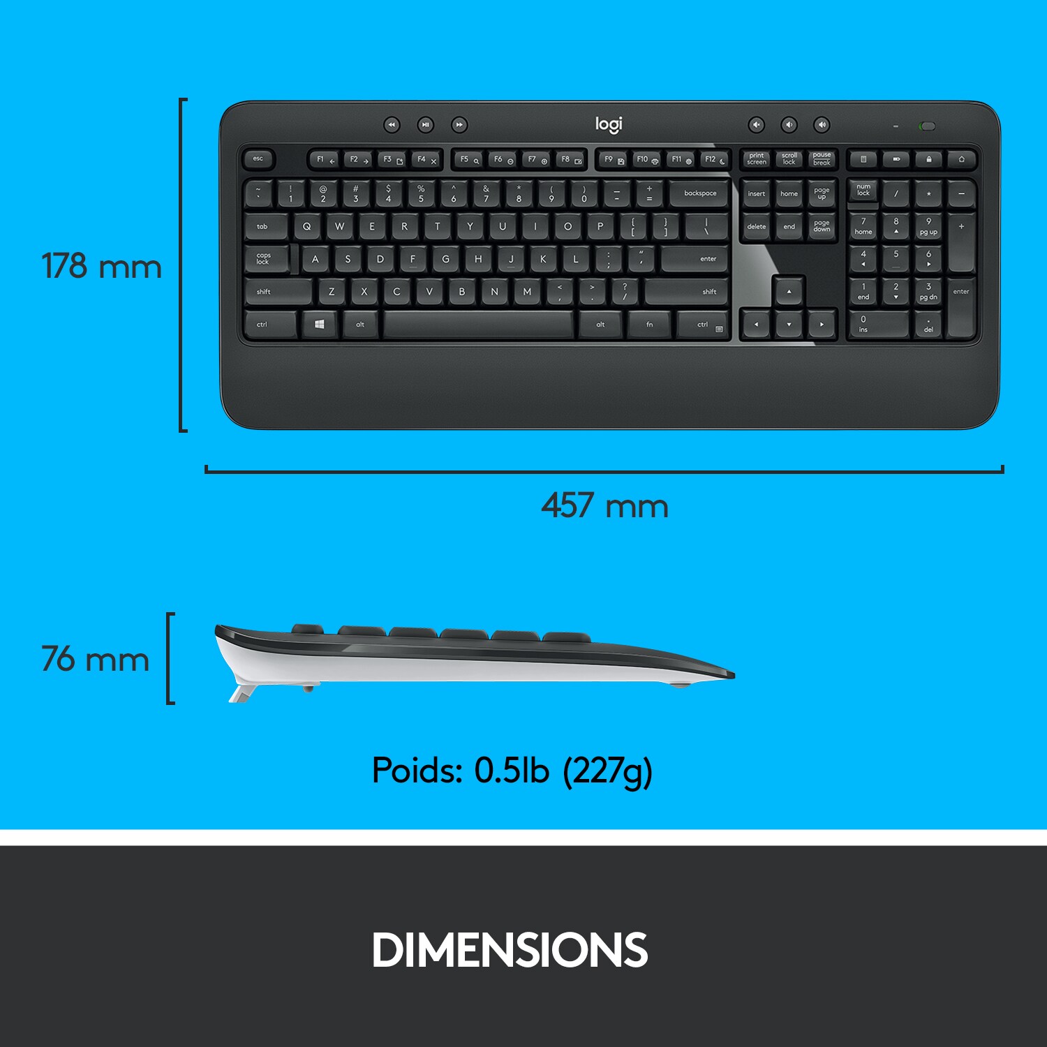 Logitech MK540 Advanced Kabellose Maus-Tastaturkombination franz. Layout