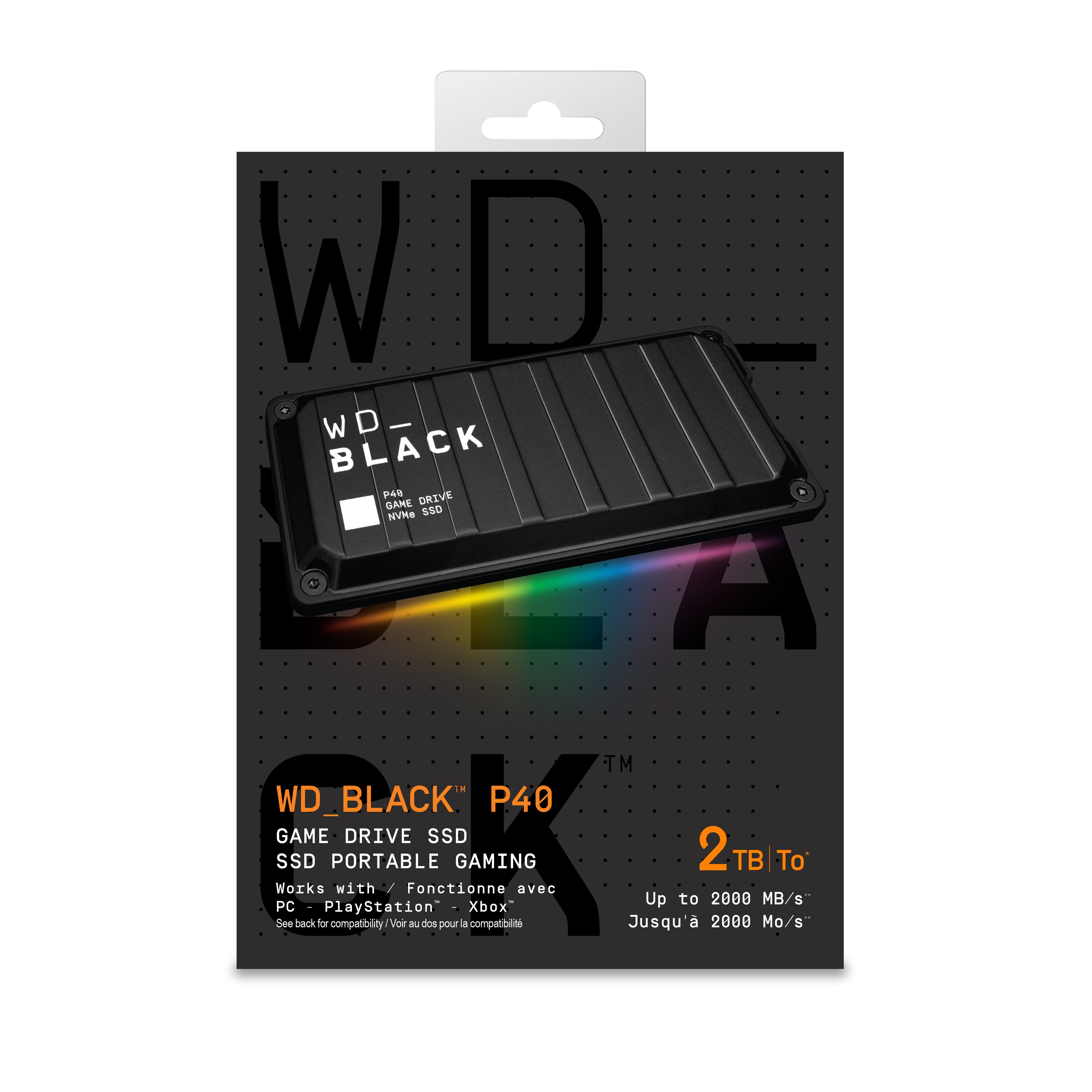 WD_BLACK P40 Game Drive externe SSD 2 TB USB 3.2 Gen 2 Type-C